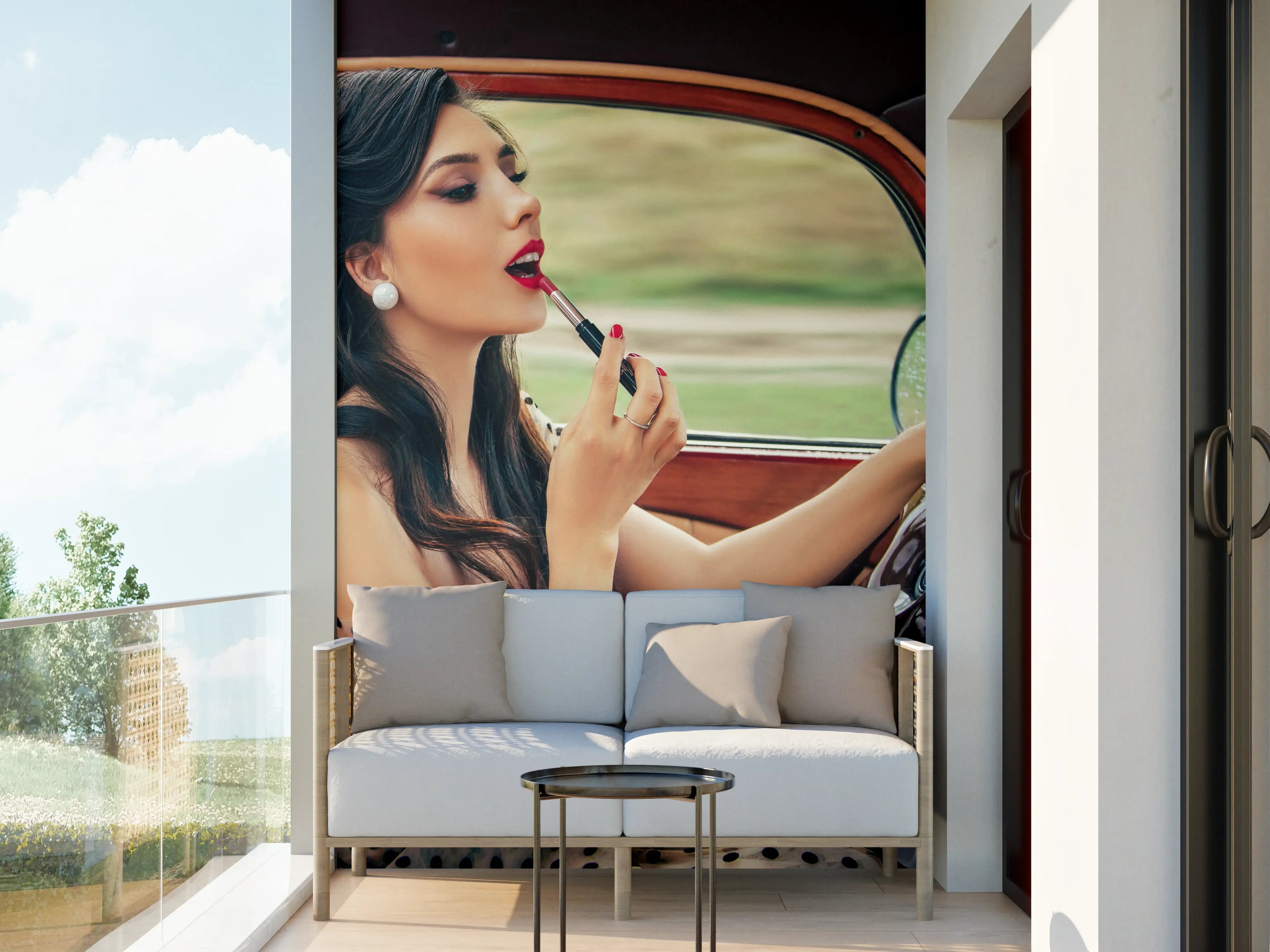 Wandverkleidung außen - Retro-Pin-Up Auto-Makeup