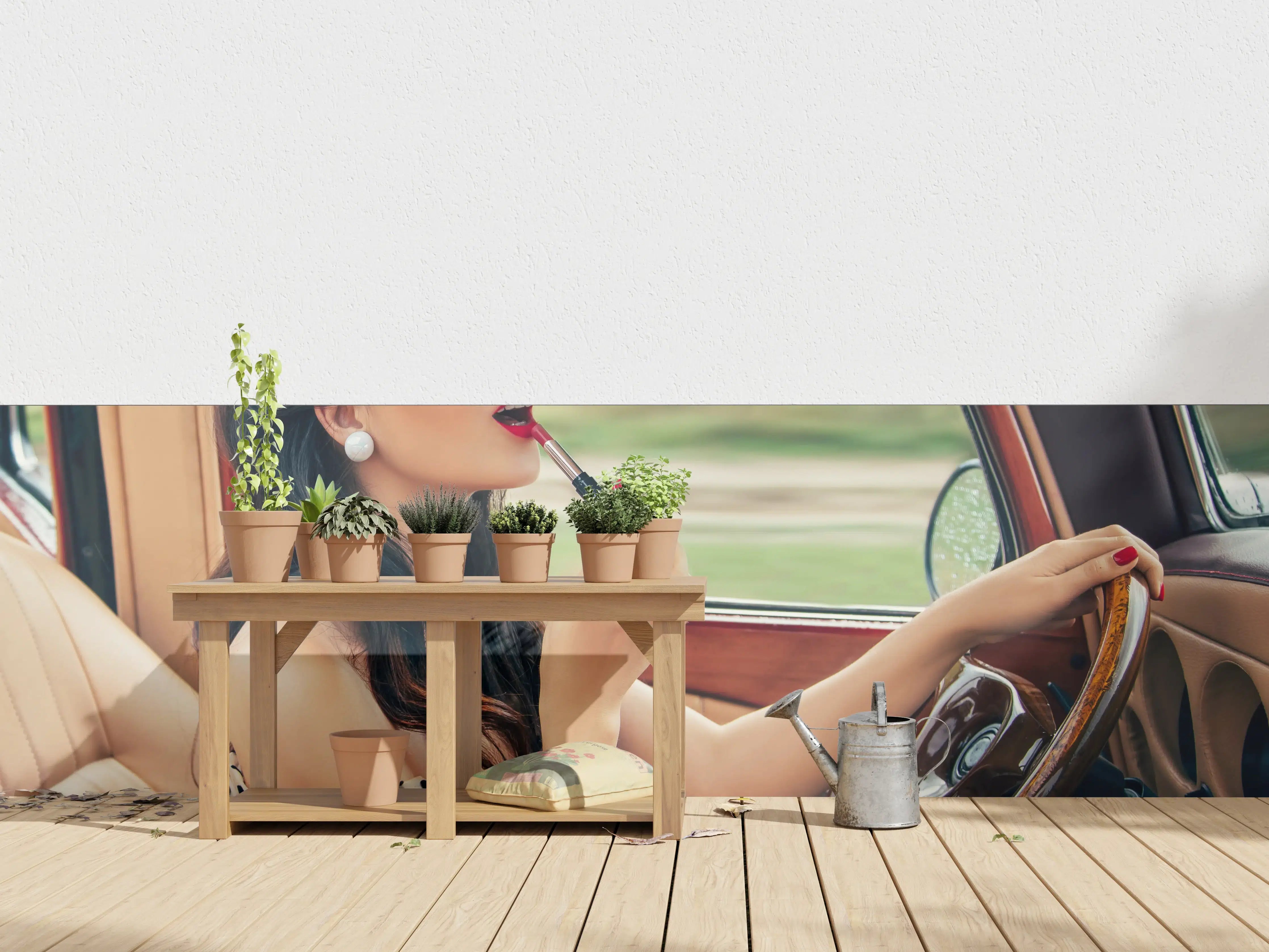 Wandverkleidung außen - Retro-Pin-Up Auto-Makeup