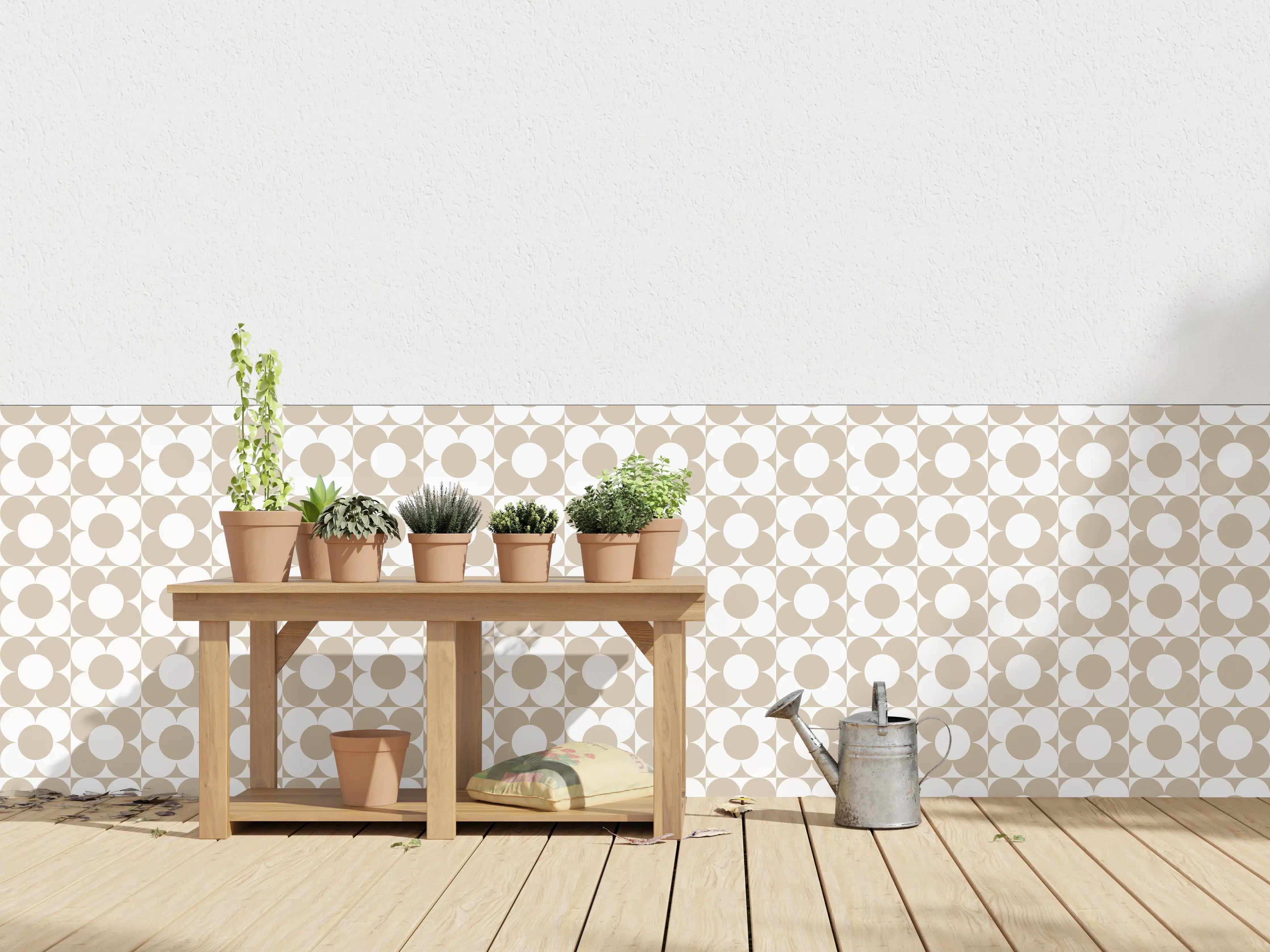 Wandverkleidung außen - Retro Primavera Cappuccino mitgrauen Akzenten