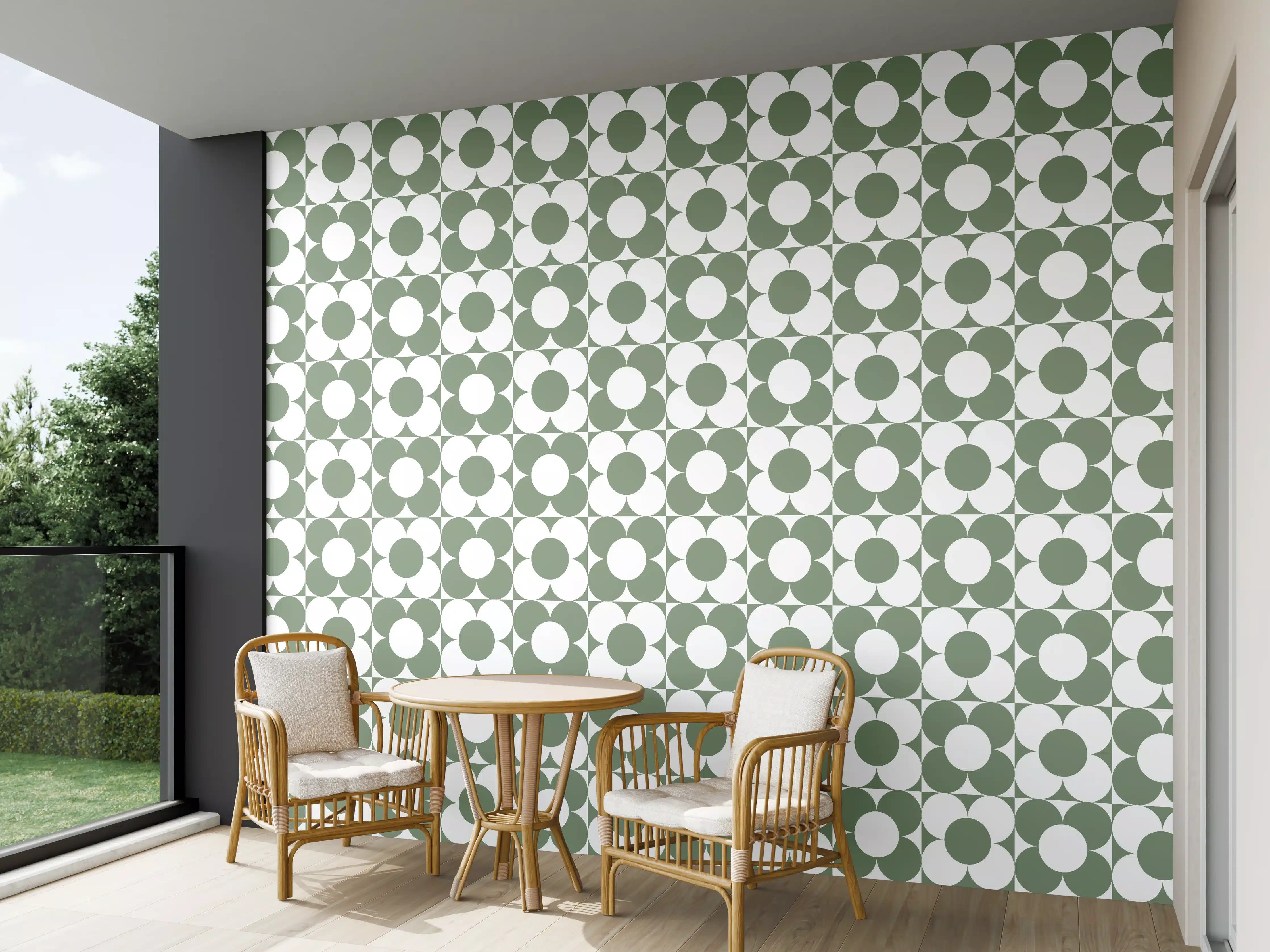 Wandverkleidung außen - Retro Primavera Oliva mit subtilen Graunuancen