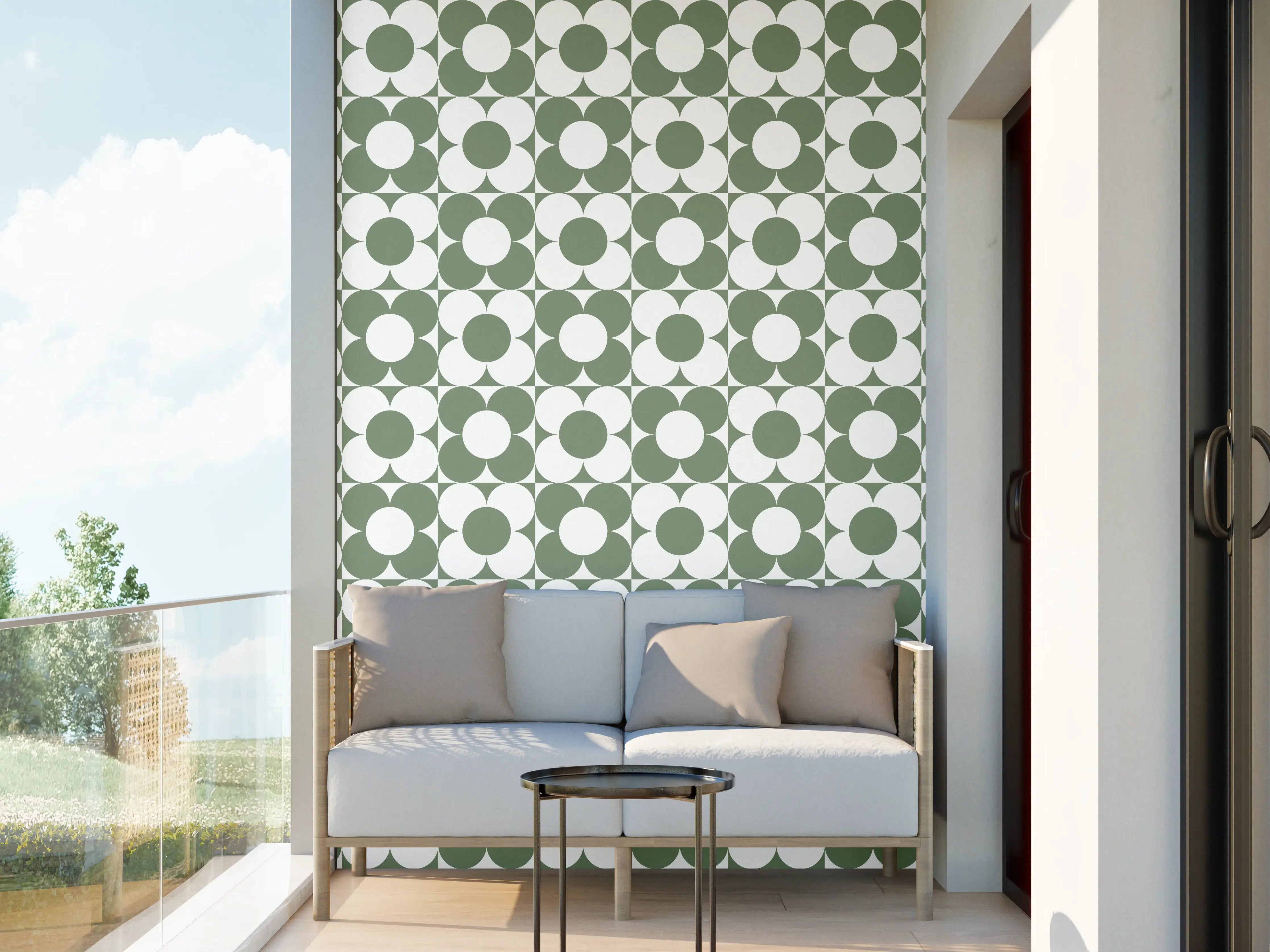 Wandverkleidung außen - Retro Primavera Oliva mit subtilen Graunuancen