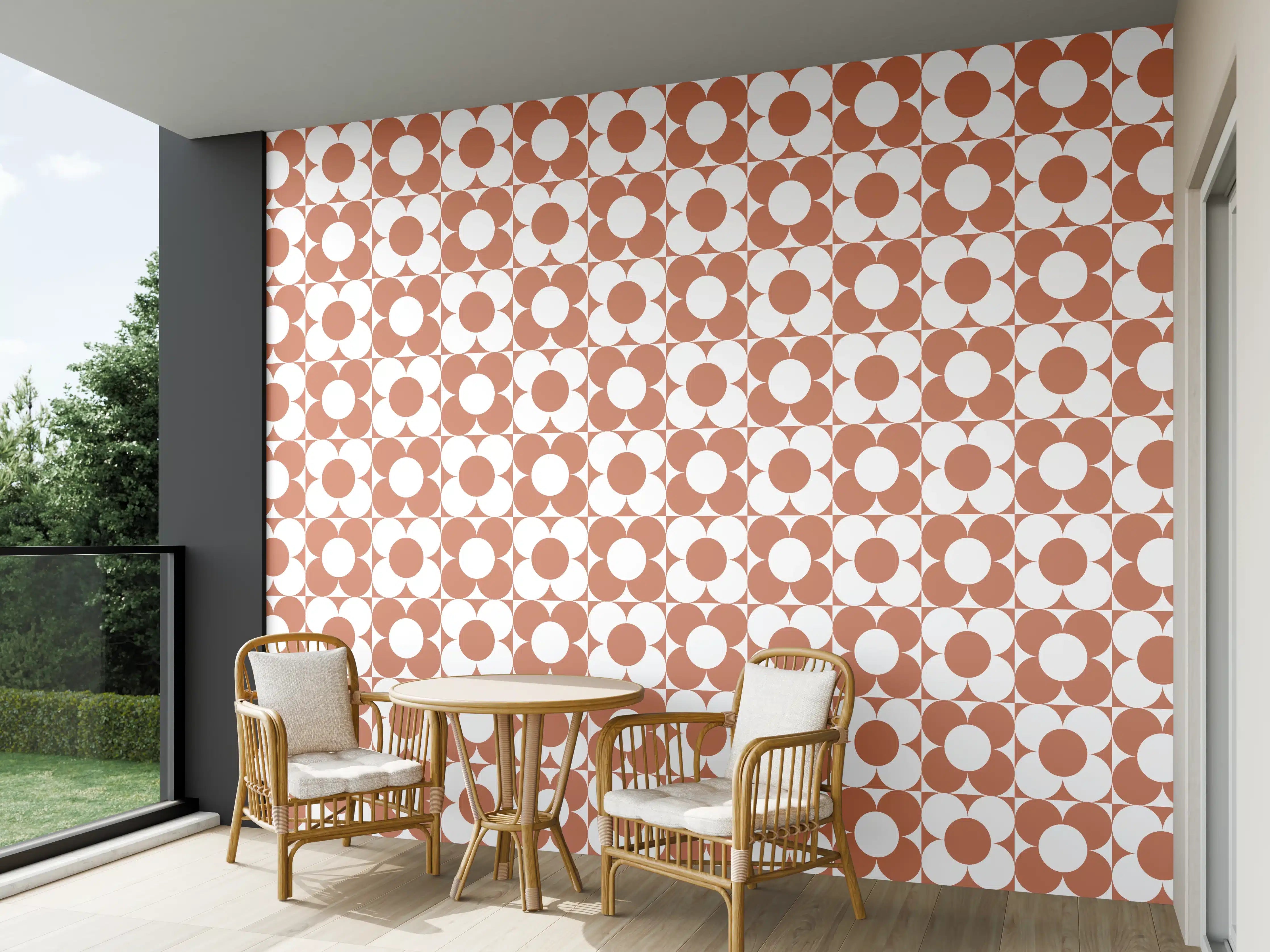 Wandverkleidung außen - Retro Primavera in Terracotta mit Graunuancen