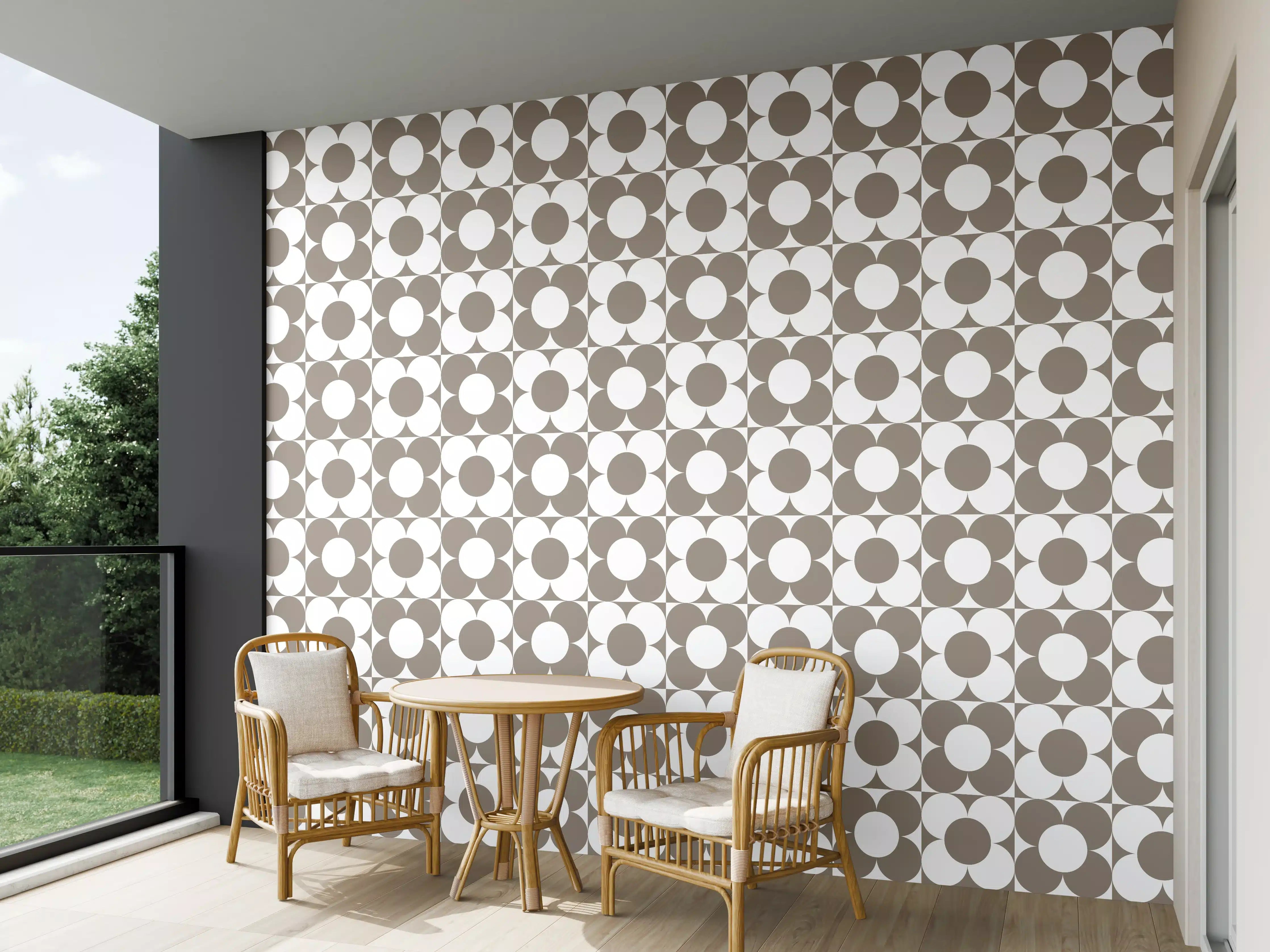 Wandverkleidung außen - Retro Primaverà in zartem Grau-Türkis-Ton