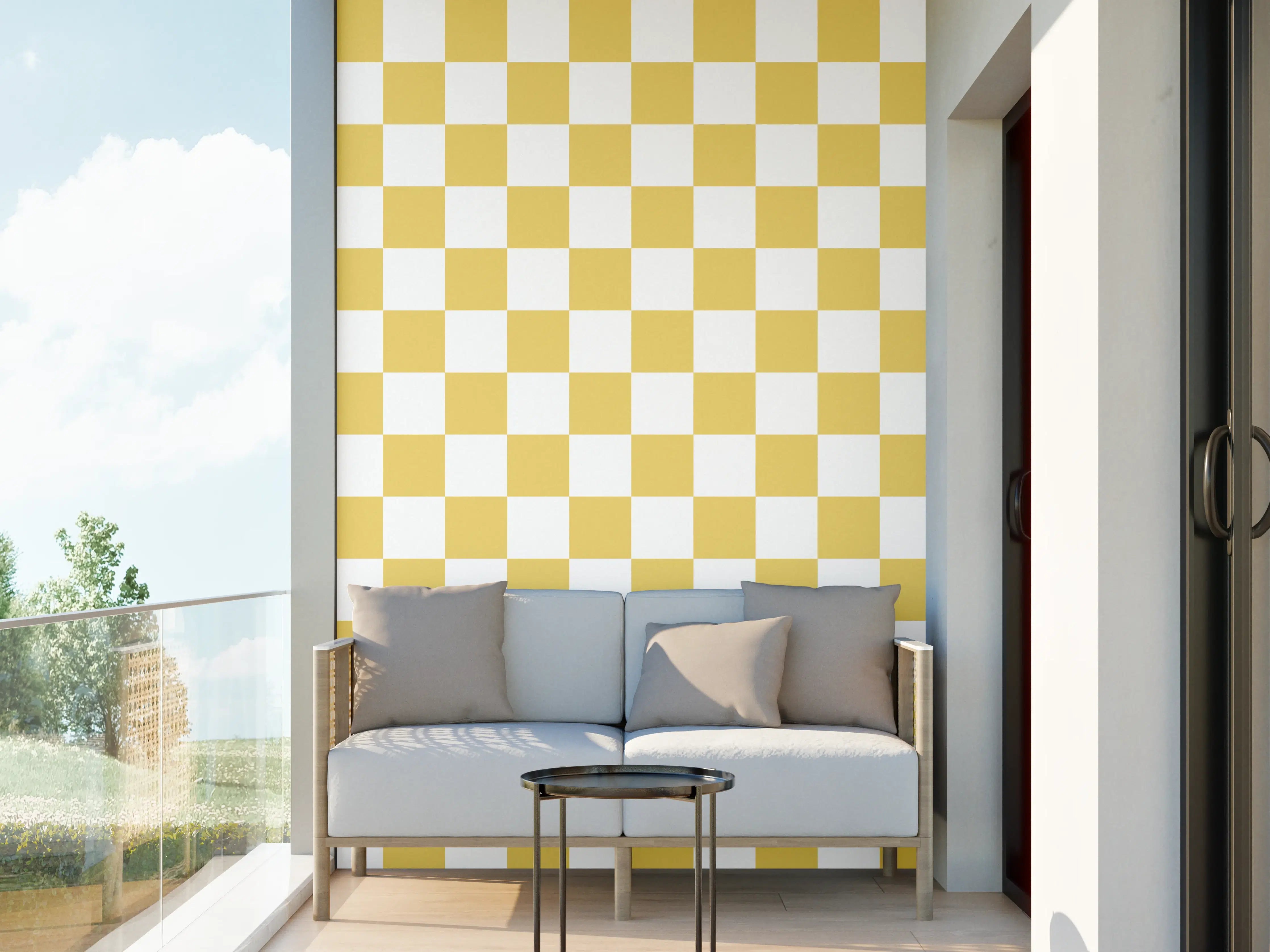 Wandverkleidung außen - Retro-Scacco-Gold Design