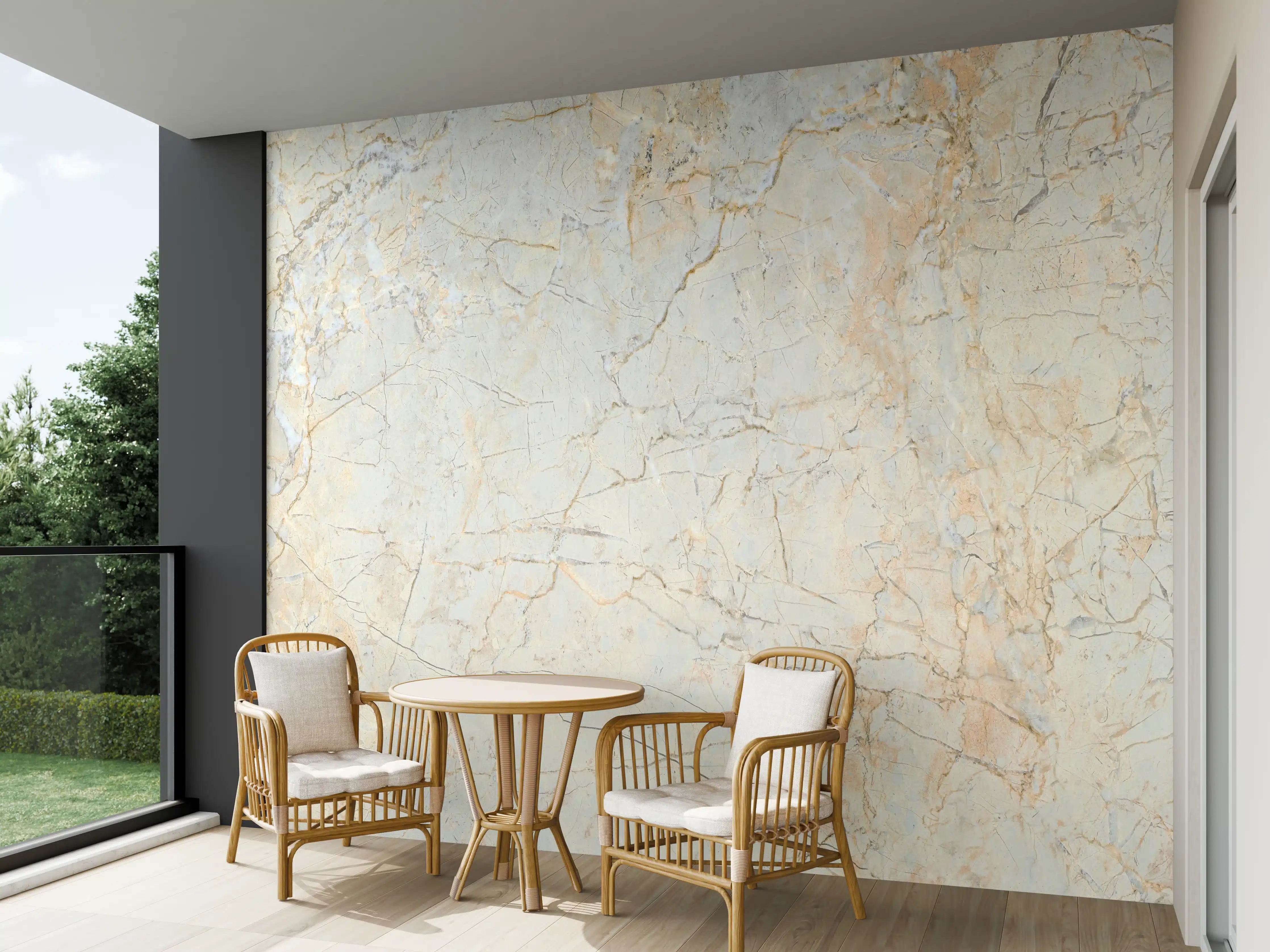 Wandverkleidung außen - Rissige Marmorwand