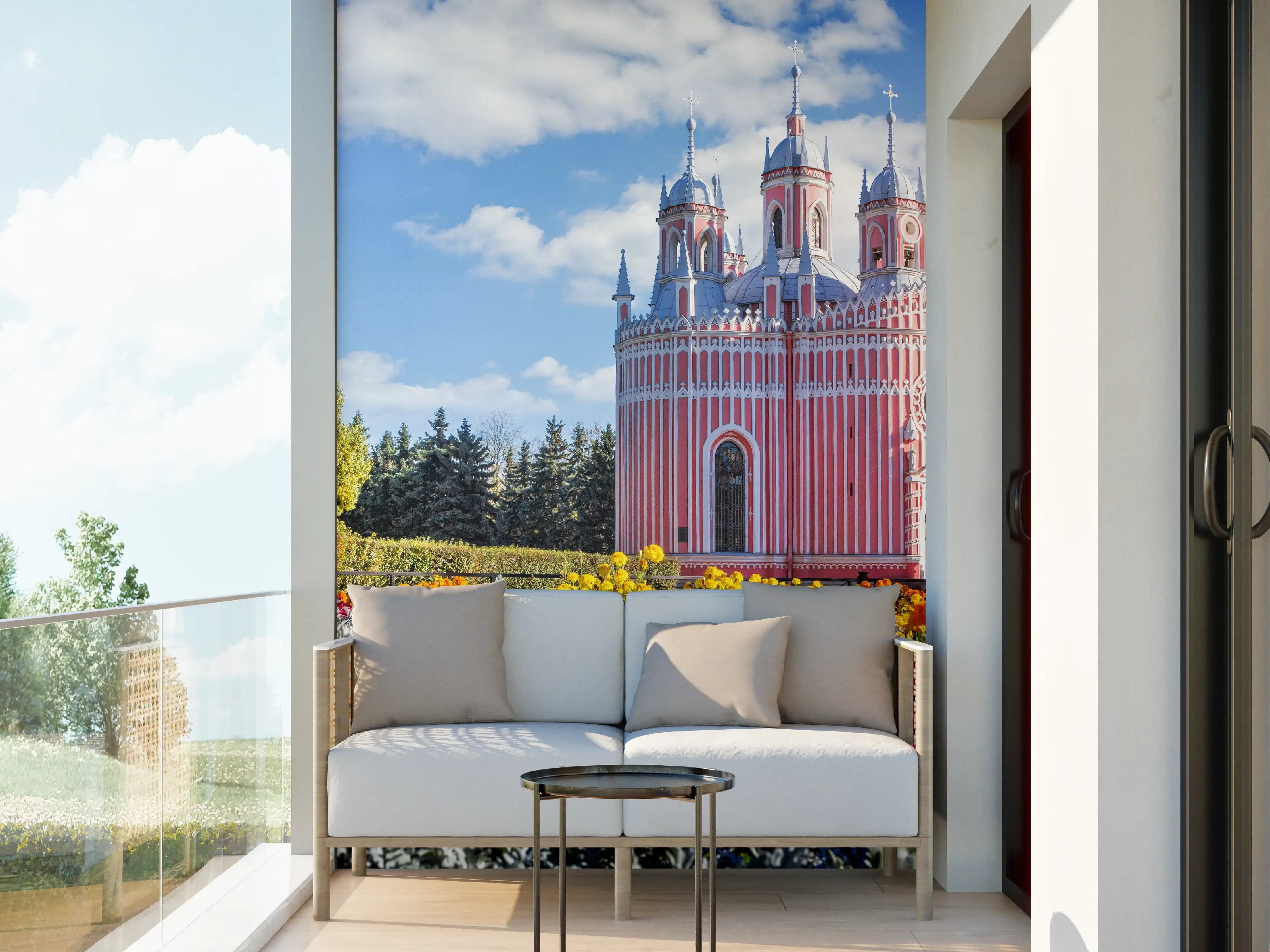 Wandverkleidung außen - Rötliche Kirche in St. Petersburg