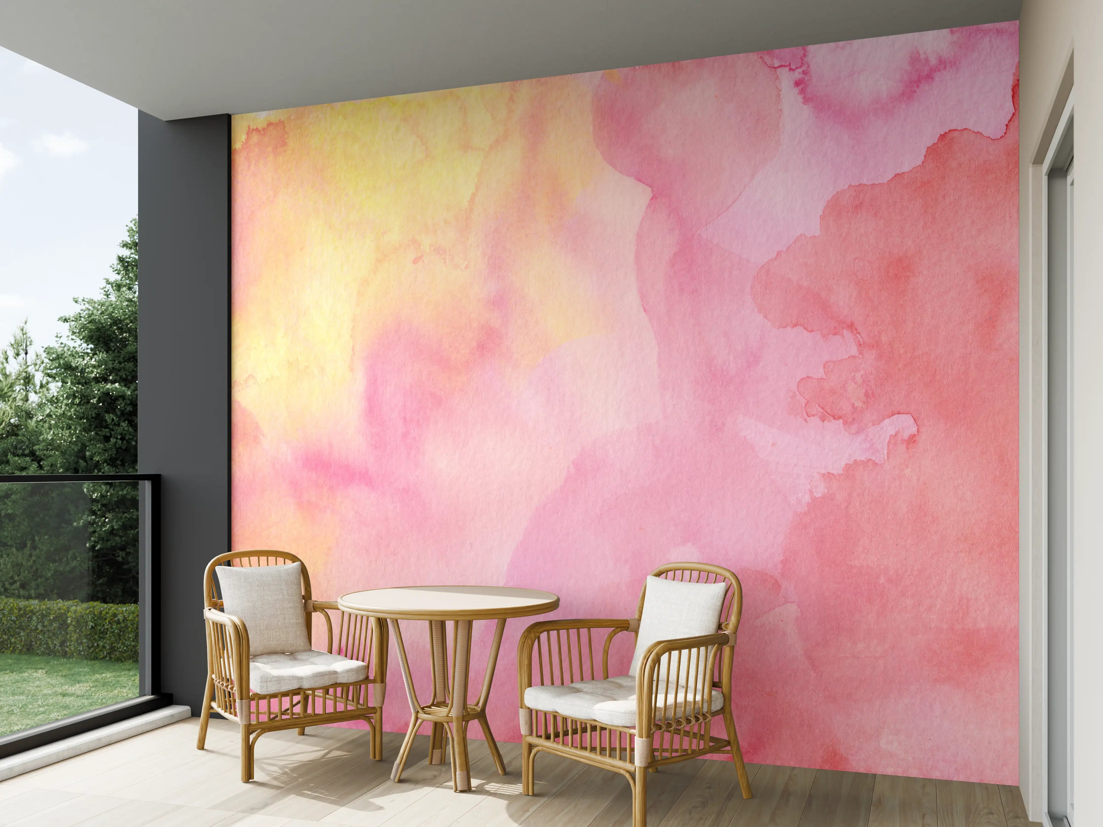 Wandverkleidung außen - Rosa Verwaschenes Farben-Design