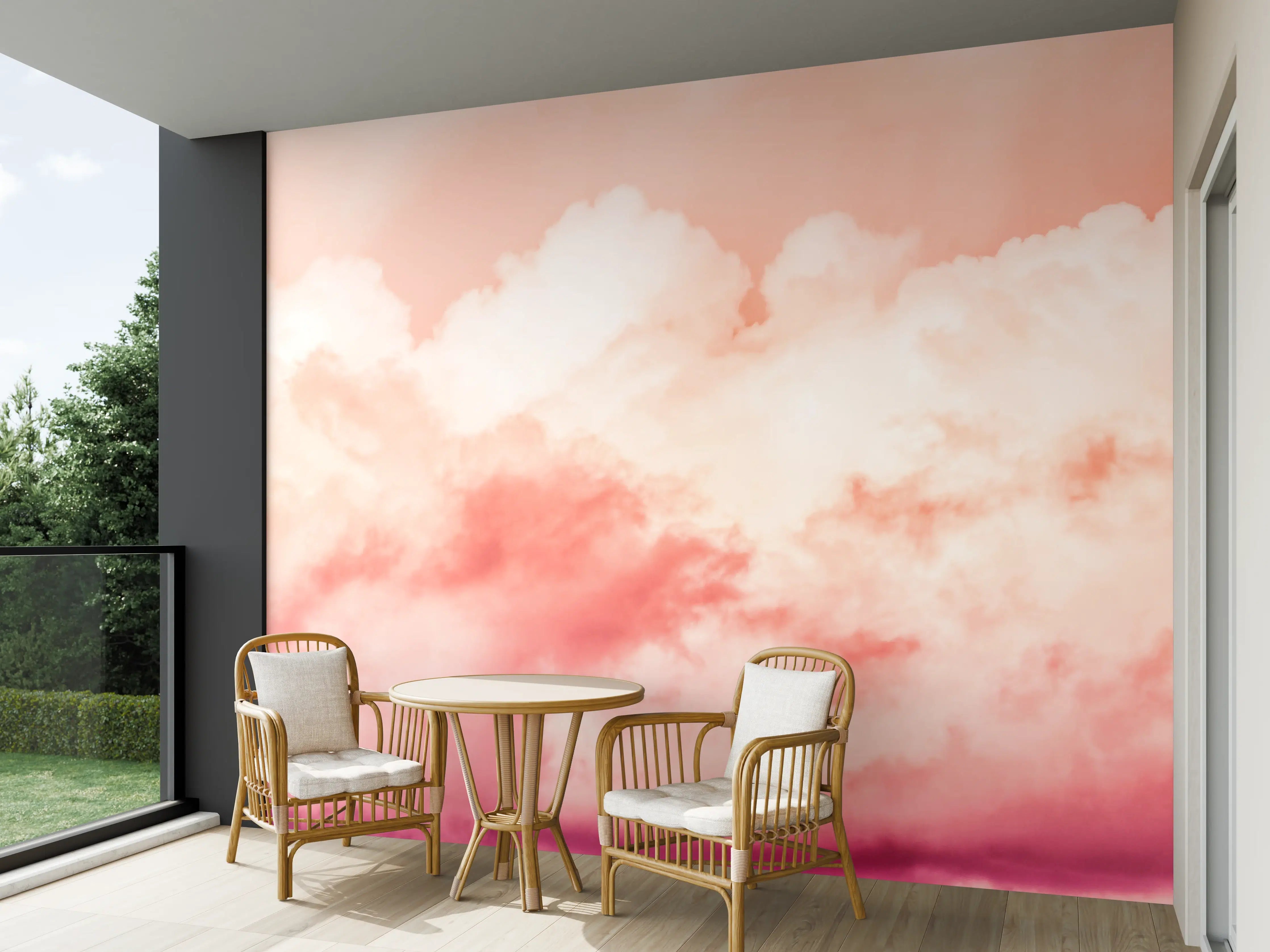 Wandverkleidung außen - Rosa Wolkenhimmel