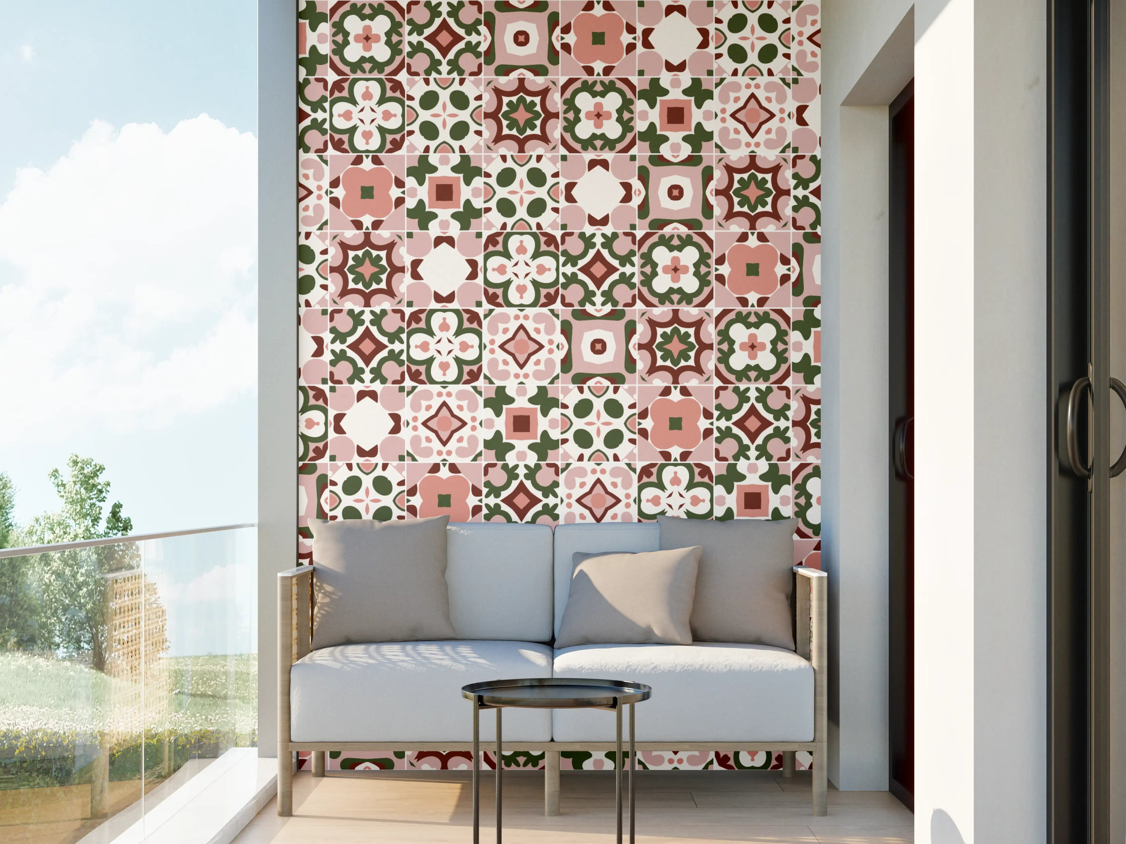 Wandverkleidung außen - Rosé-Goldenes Mosaikmuster