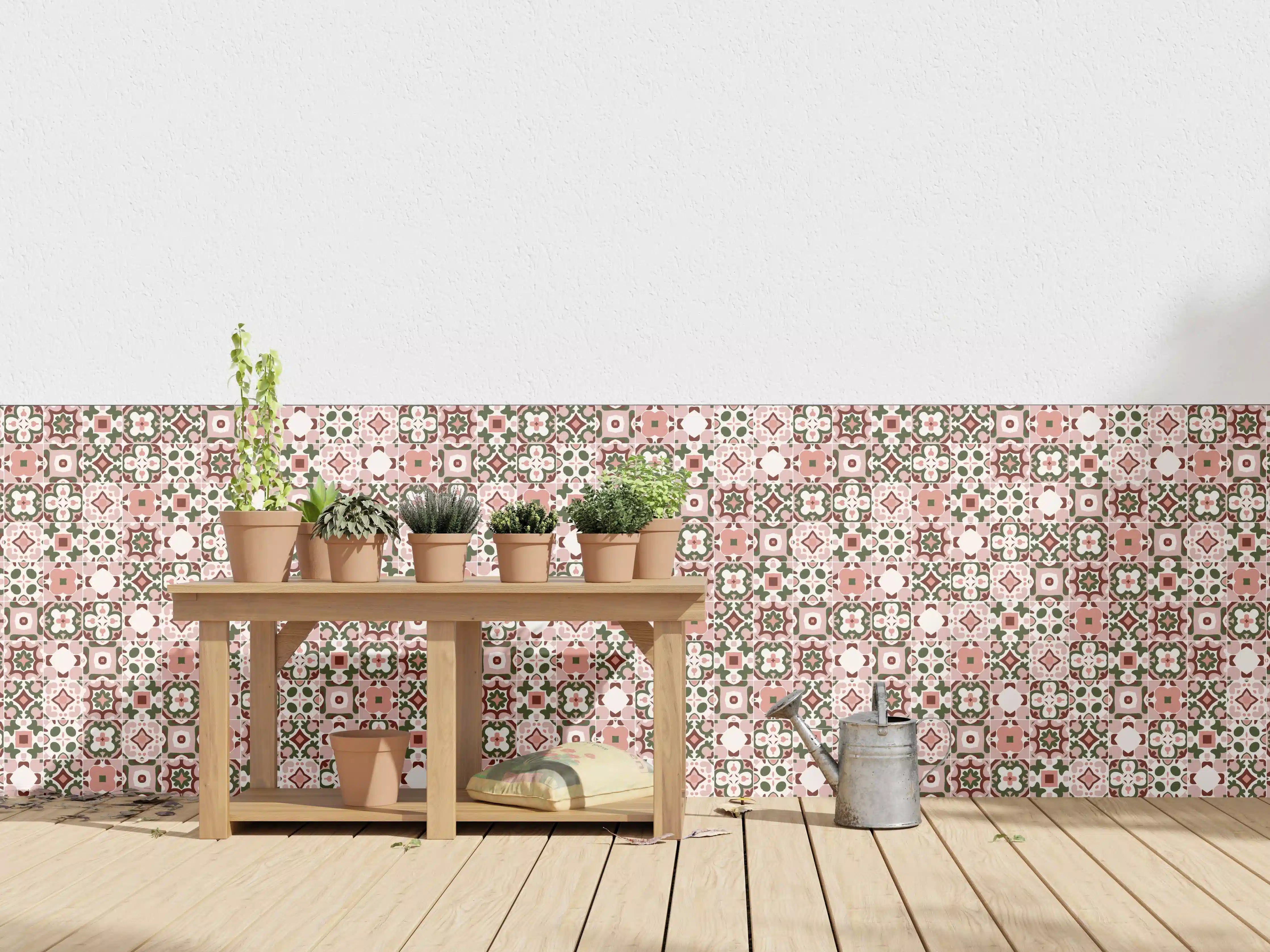 Wandverkleidung außen - Rosé-Goldenes Mosaikmuster