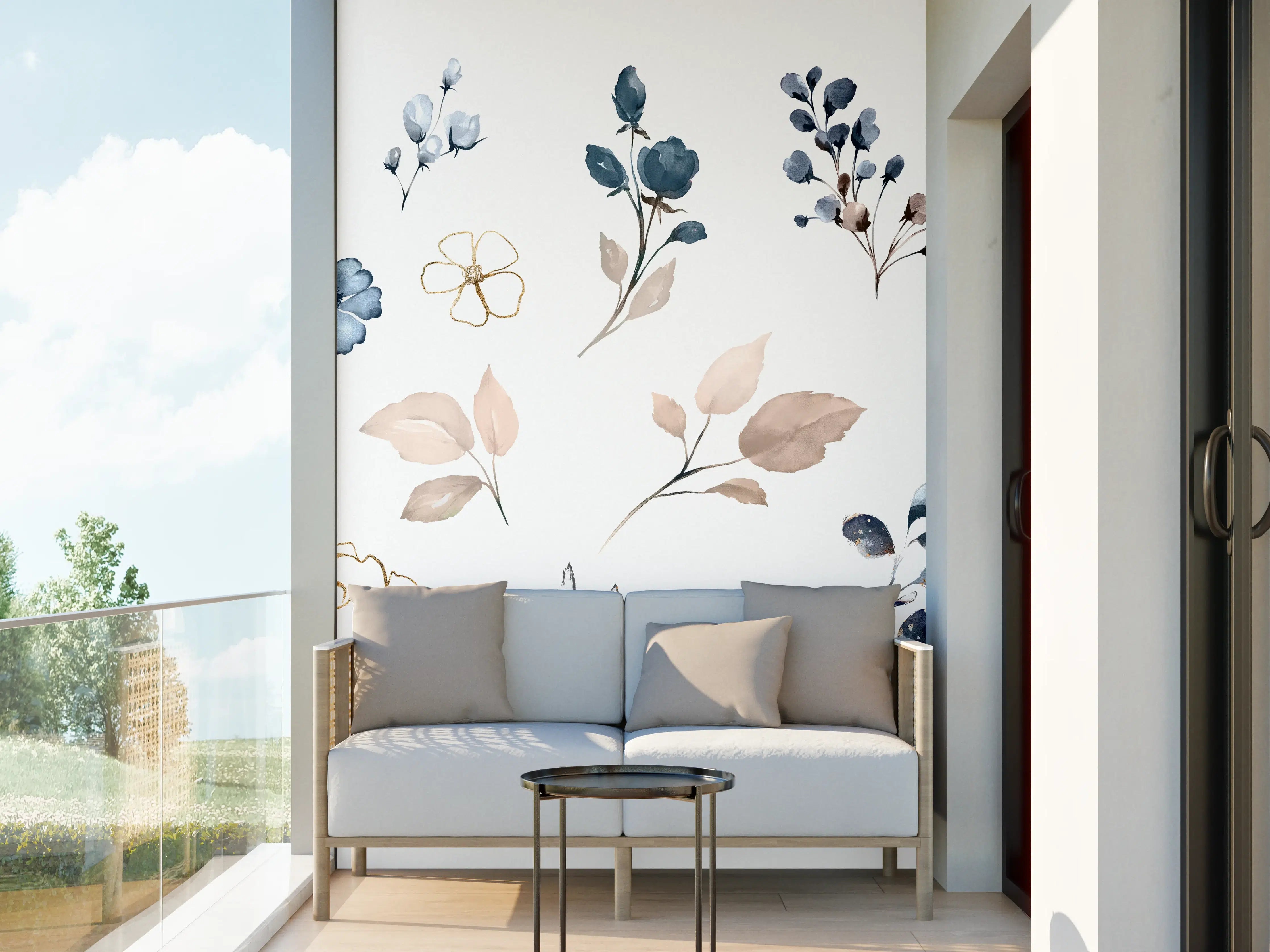 Wandverkleidung außen - Rosen im Aquarell-Design