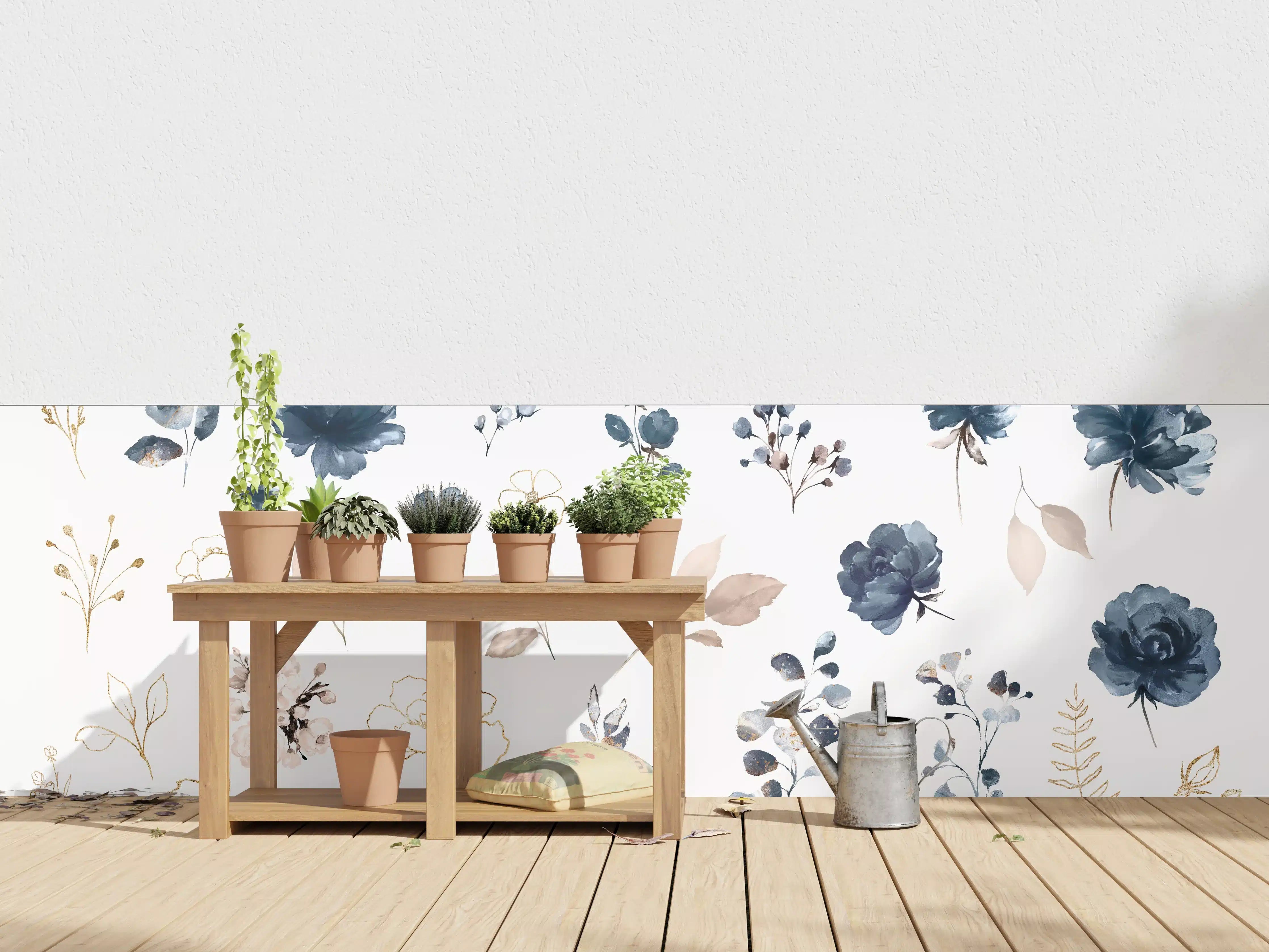 Wandverkleidung außen - Rosen im Aquarell-Design