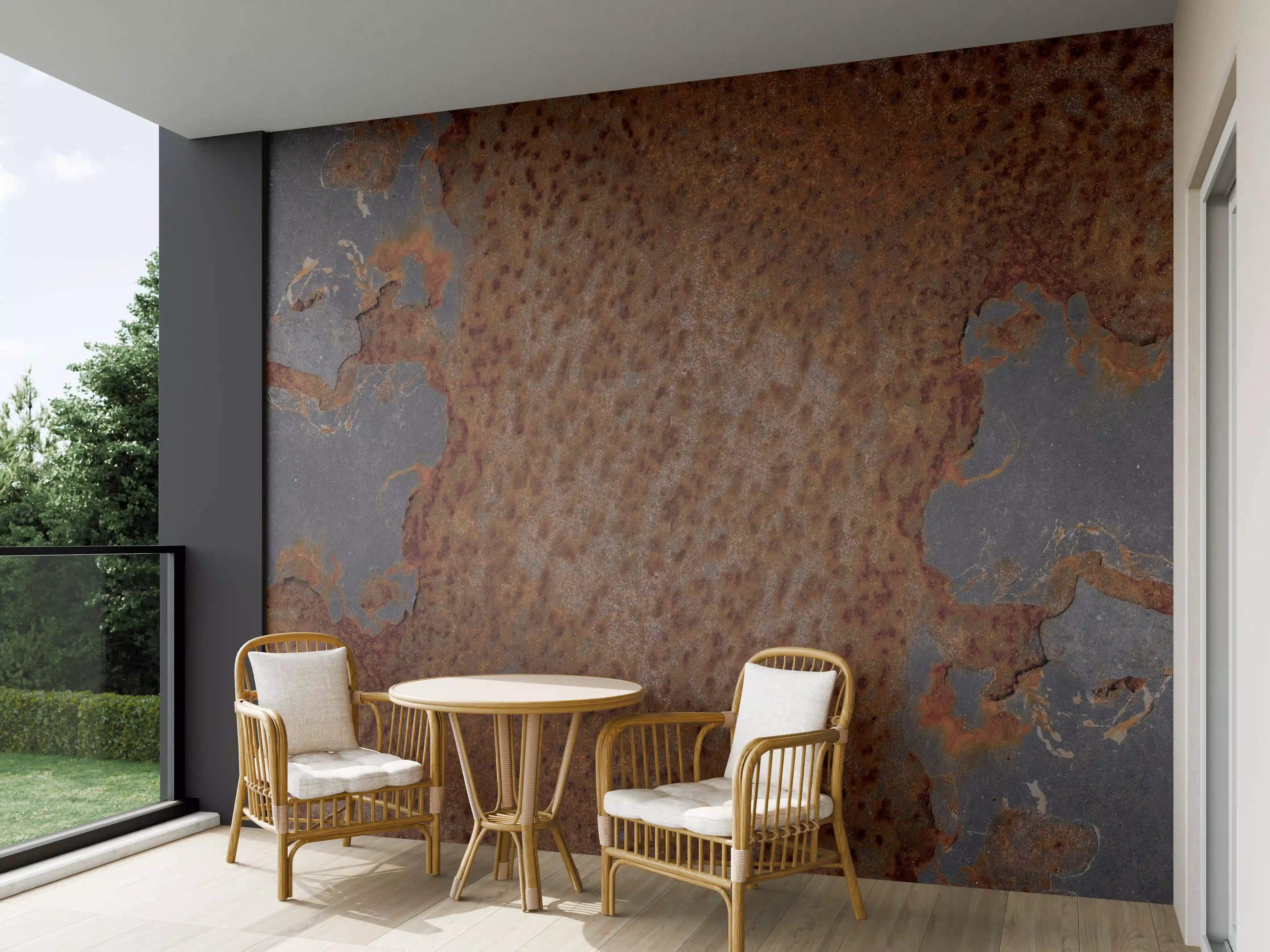 Wandverkleidung außen - Rostiges Metall im Grunge-Stil