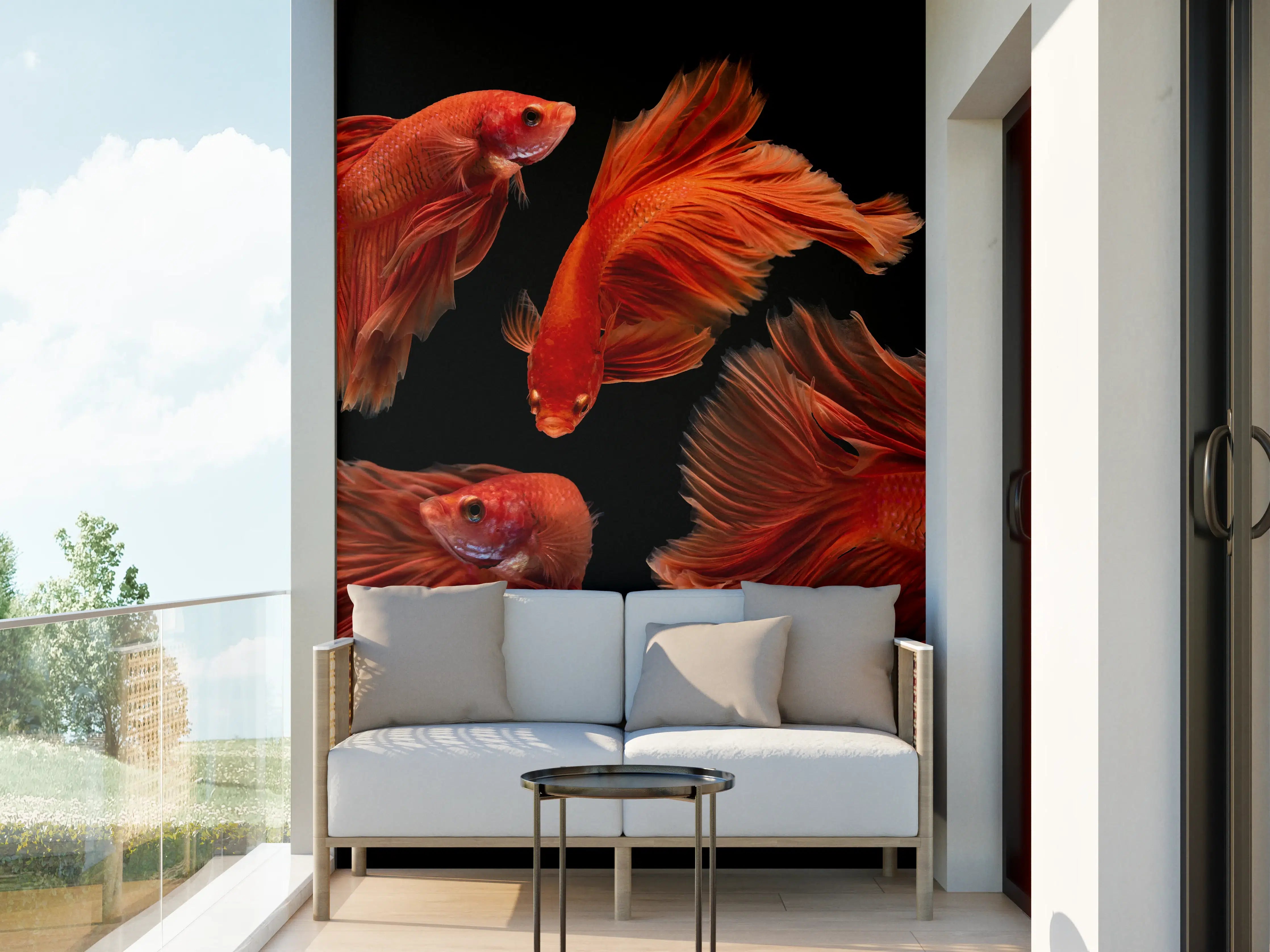 Wandverkleidung außen - Roter Betta Fisch