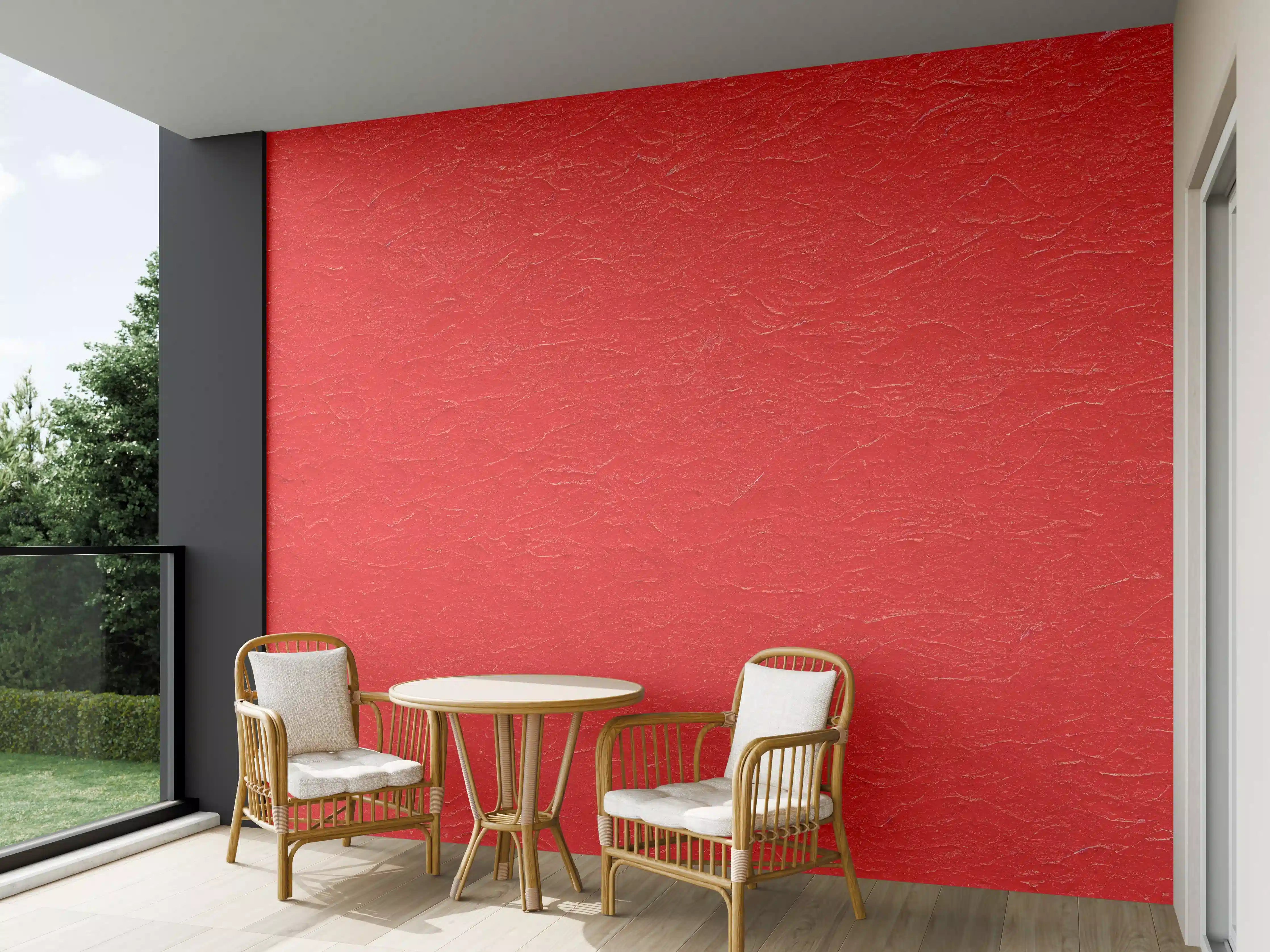 Wandverkleidung außen - Rotes Wandmuster