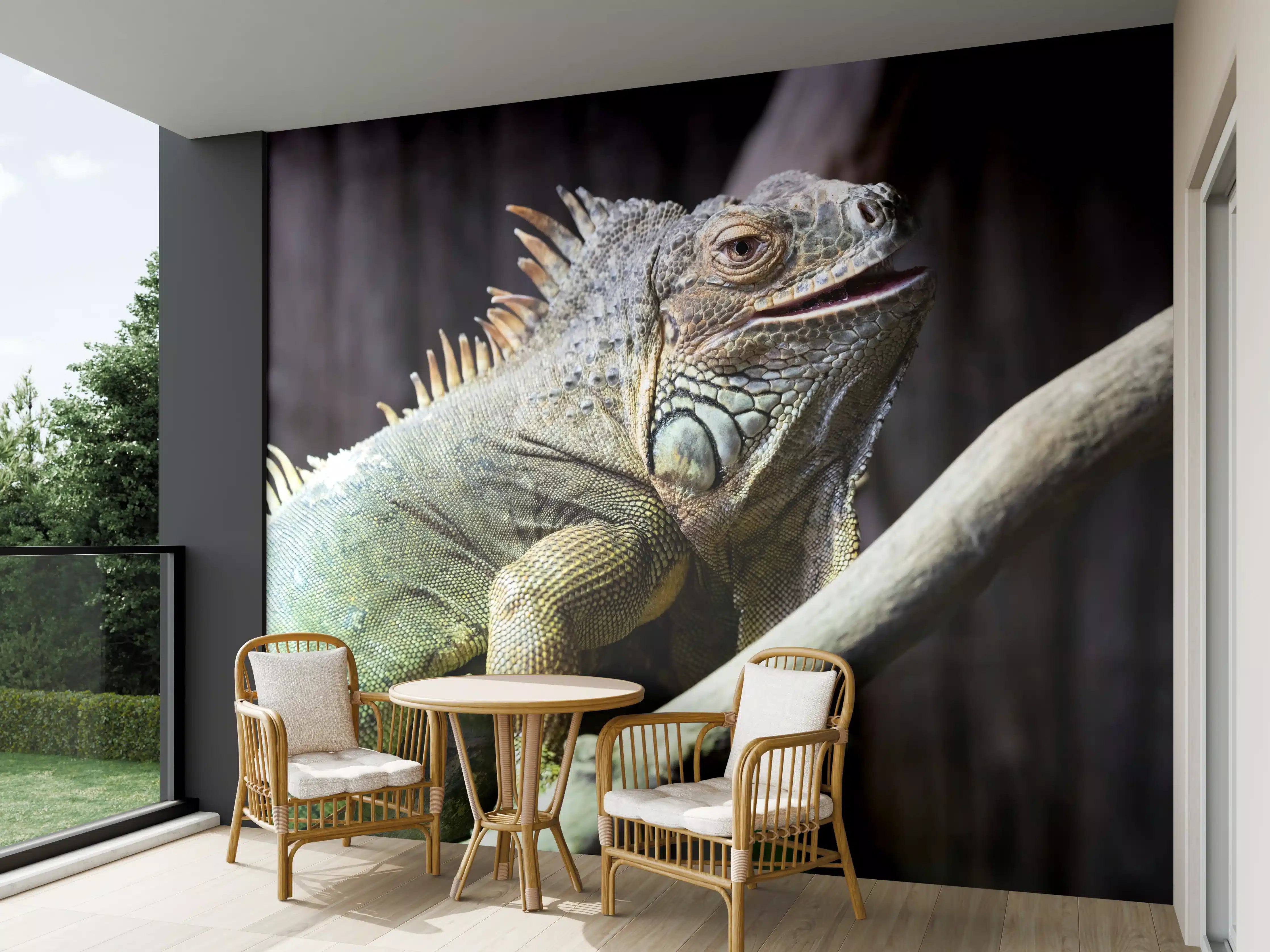 Wandverkleidung außen - Ruhender Leguan