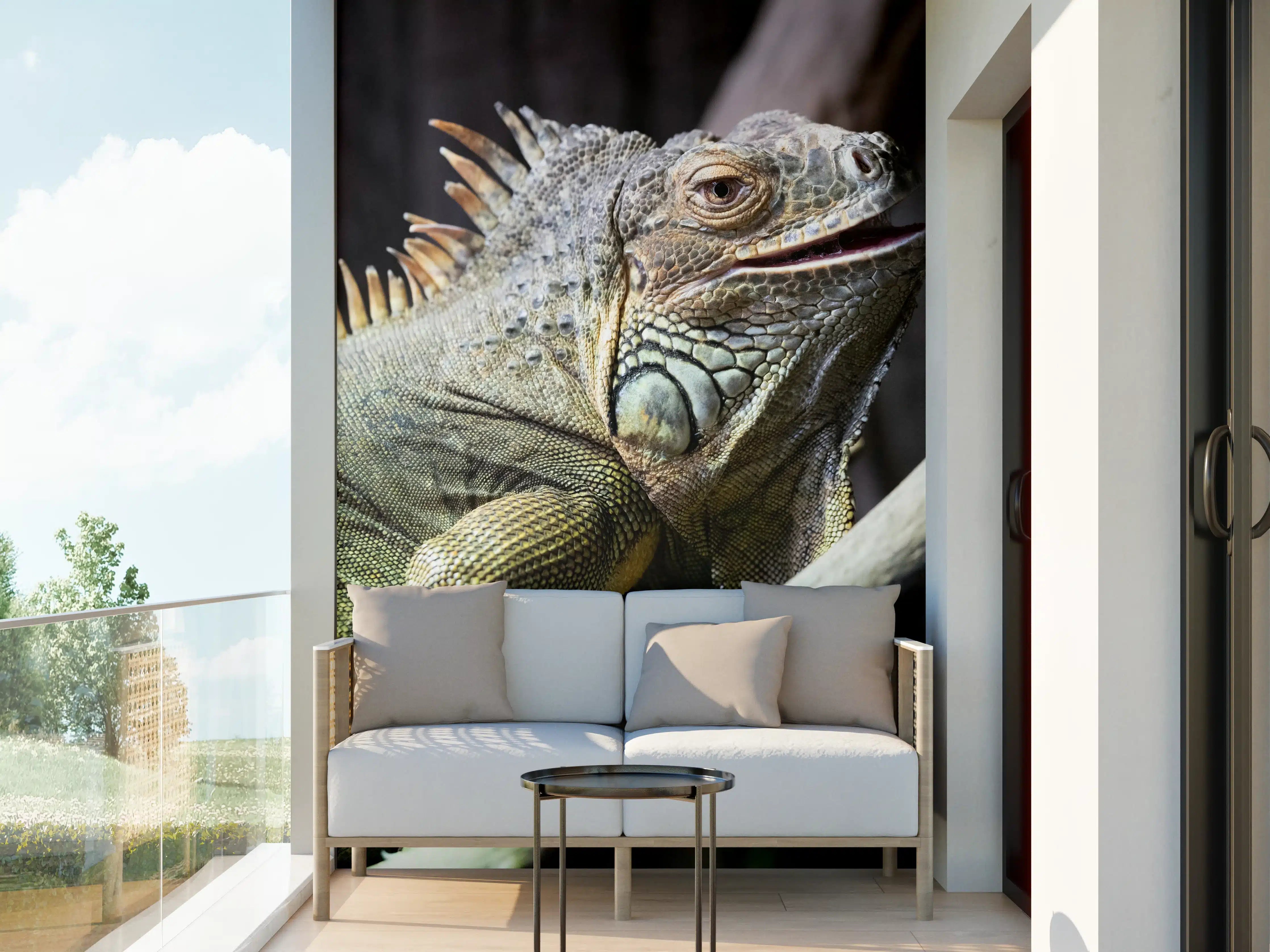 Wandverkleidung außen - Ruhender Leguan