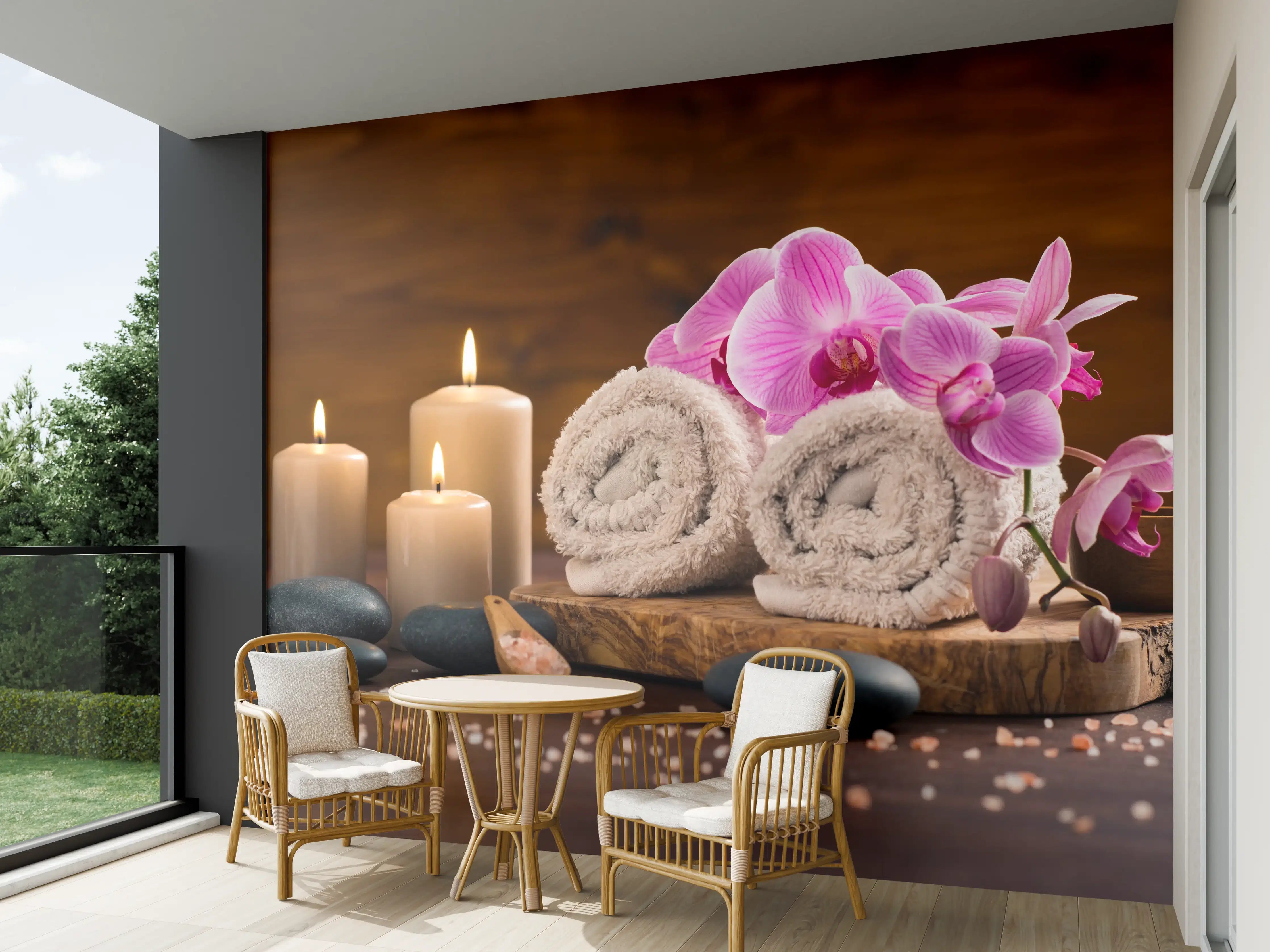 Wandverkleidung außen - Ruhiger Spa- und Wellnessbereich