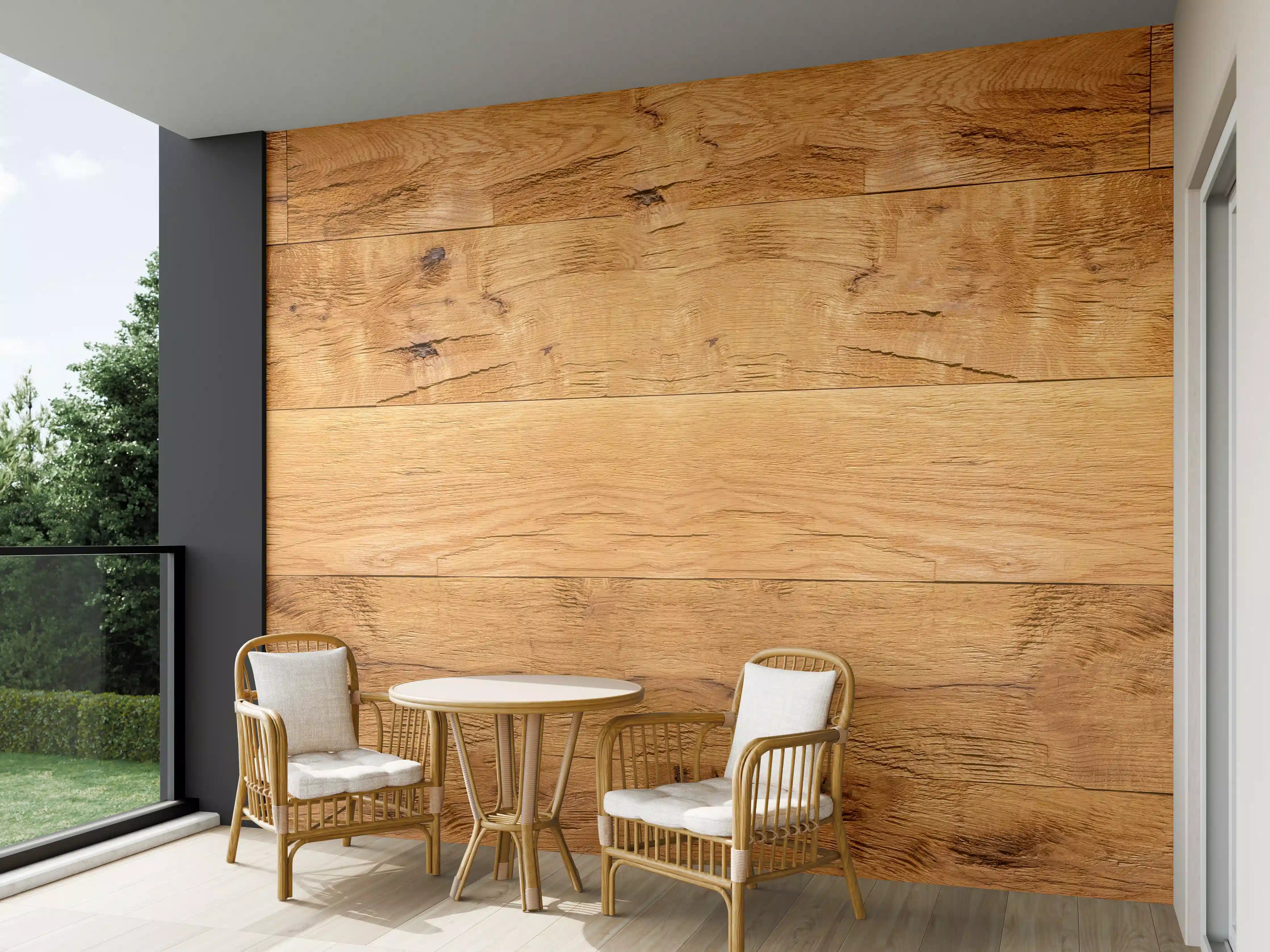 Wandverkleidung außen - Rustikale Holzplatte