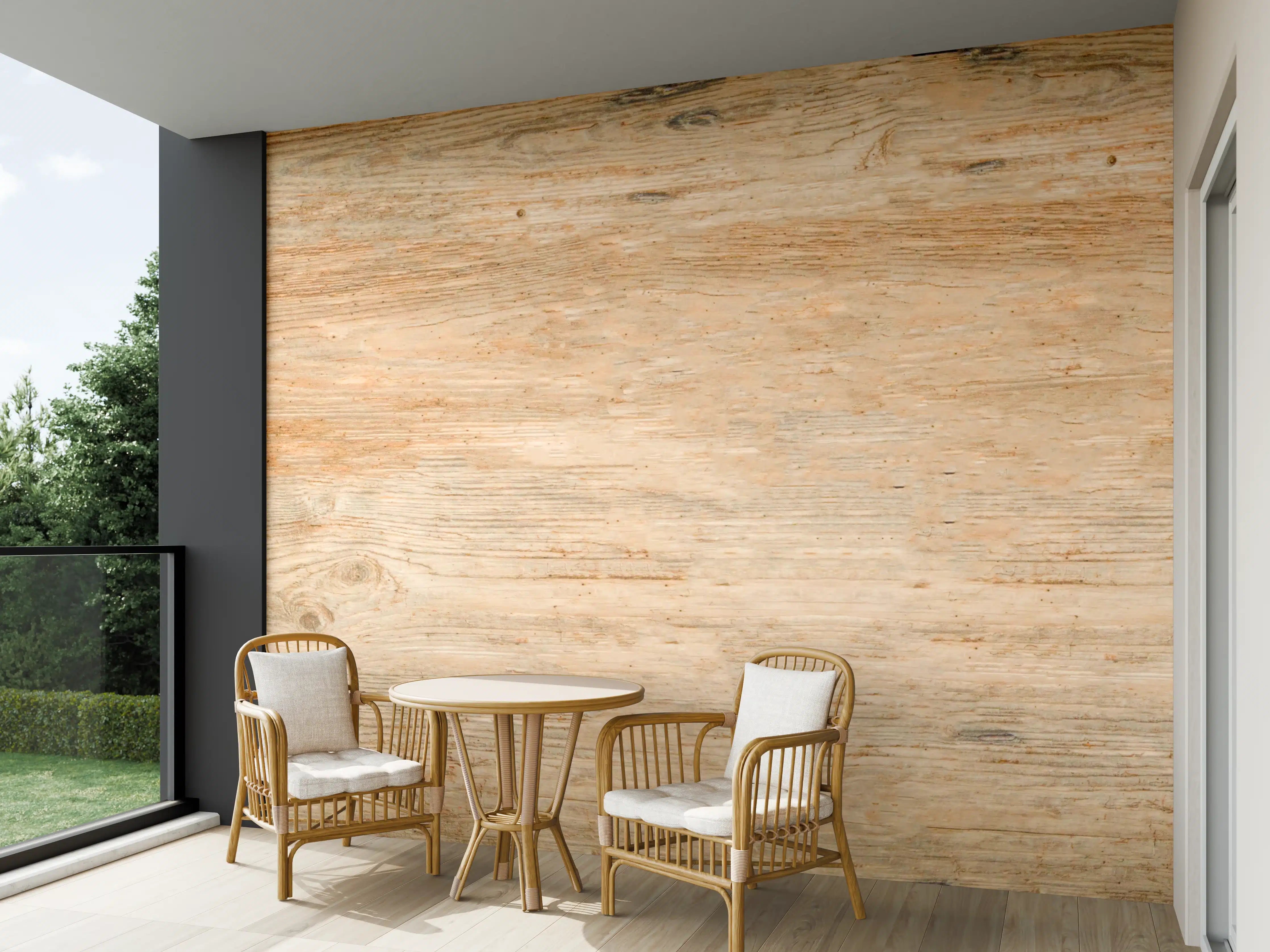 Wandverkleidung außen - Rustikale Holztextur Panorama