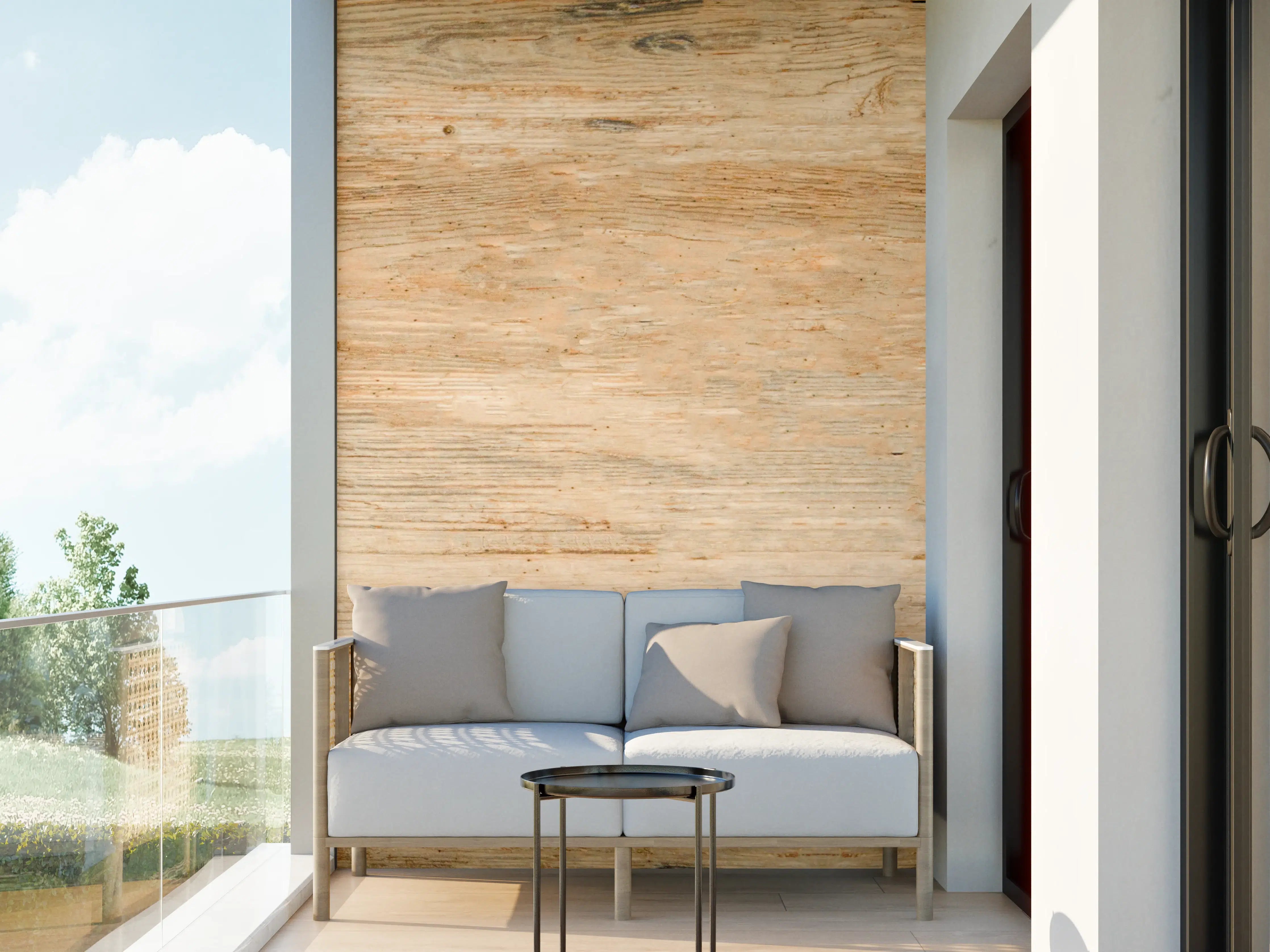 Wandverkleidung außen - Rustikale Holztextur Panorama