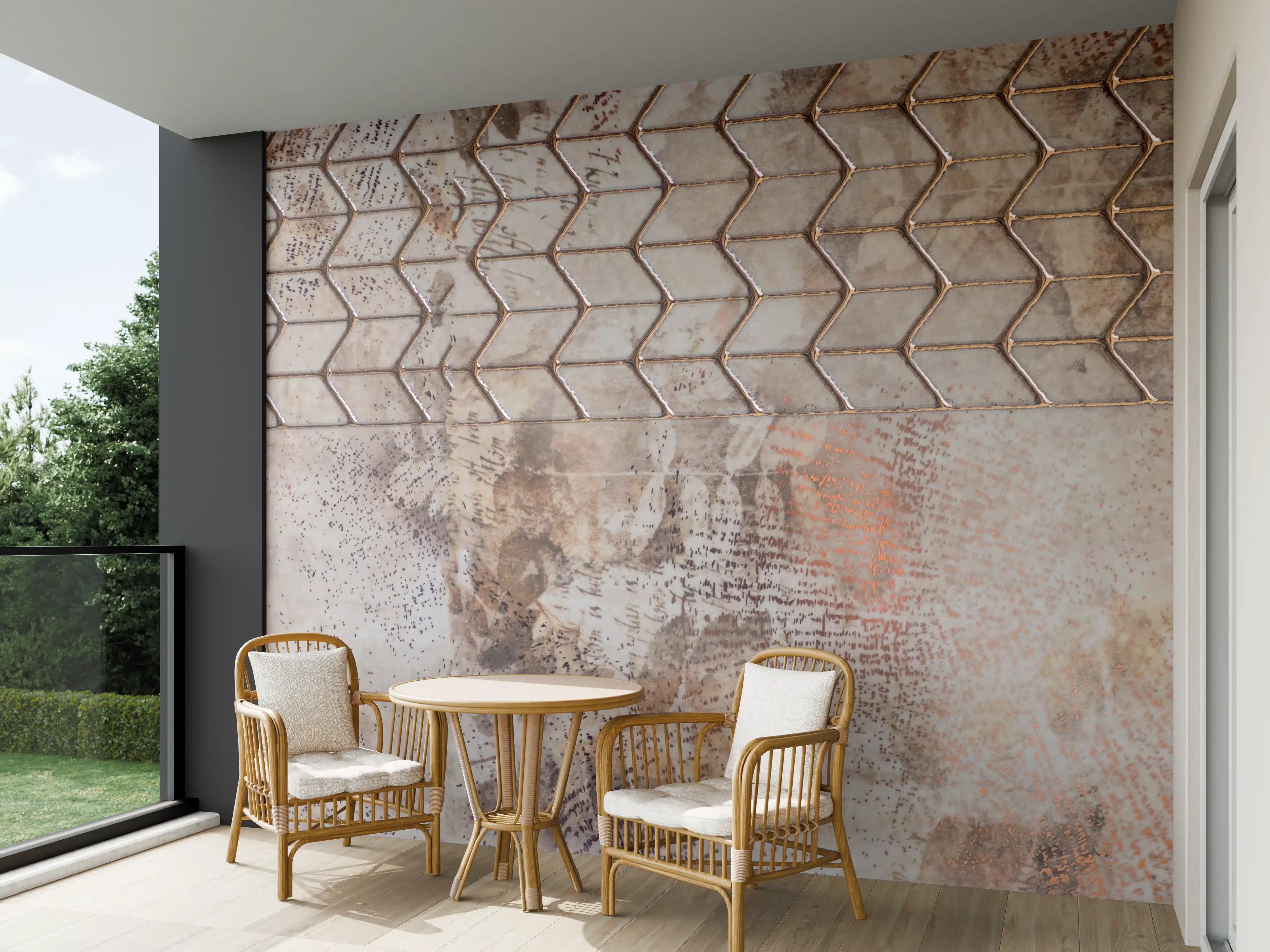 Wandverkleidung außen - Rustikale Metall- und Steinoptik mit 3 Farben