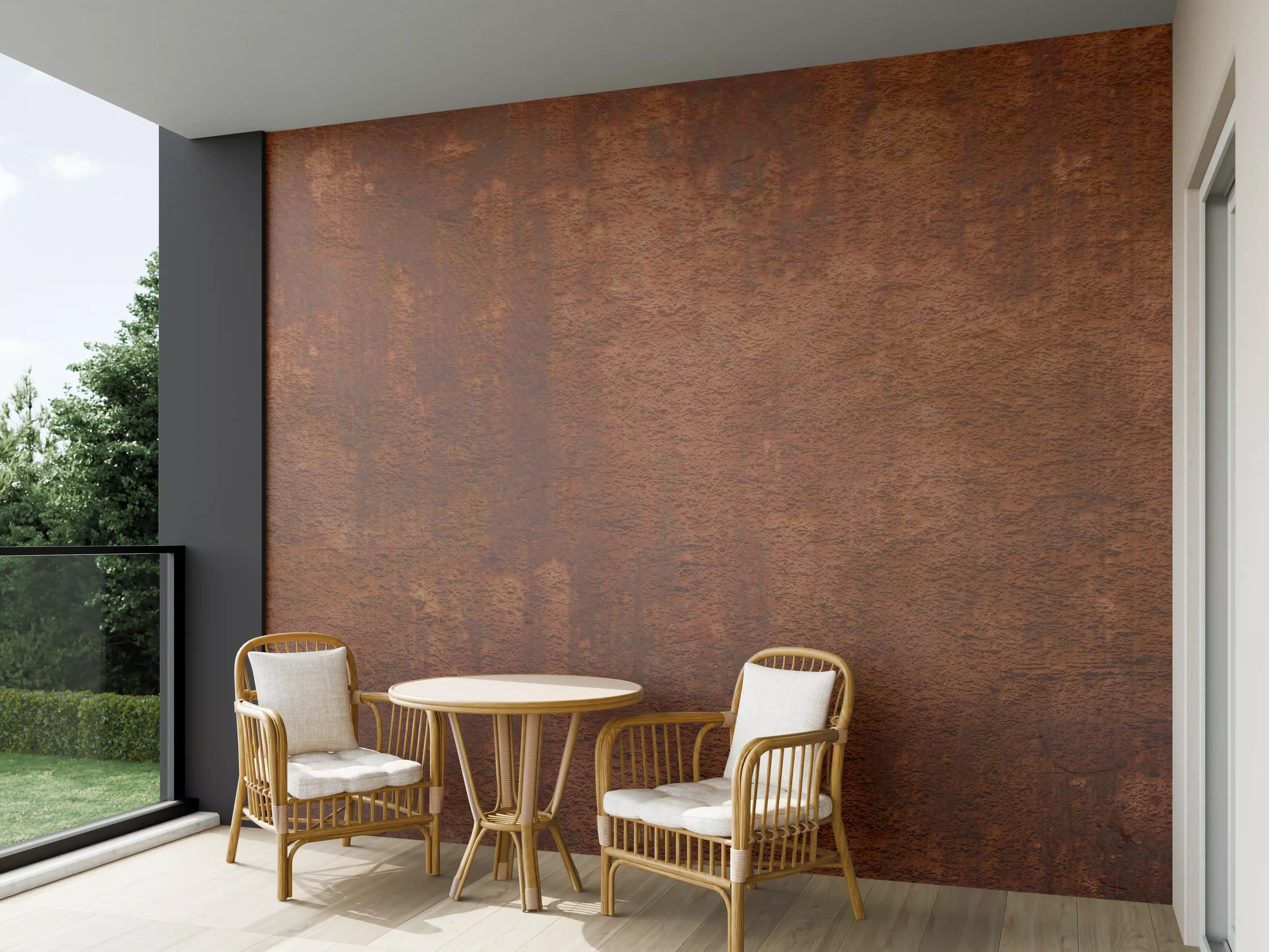 Wandverkleidung außen - Rustikale Metalloptik in Braun