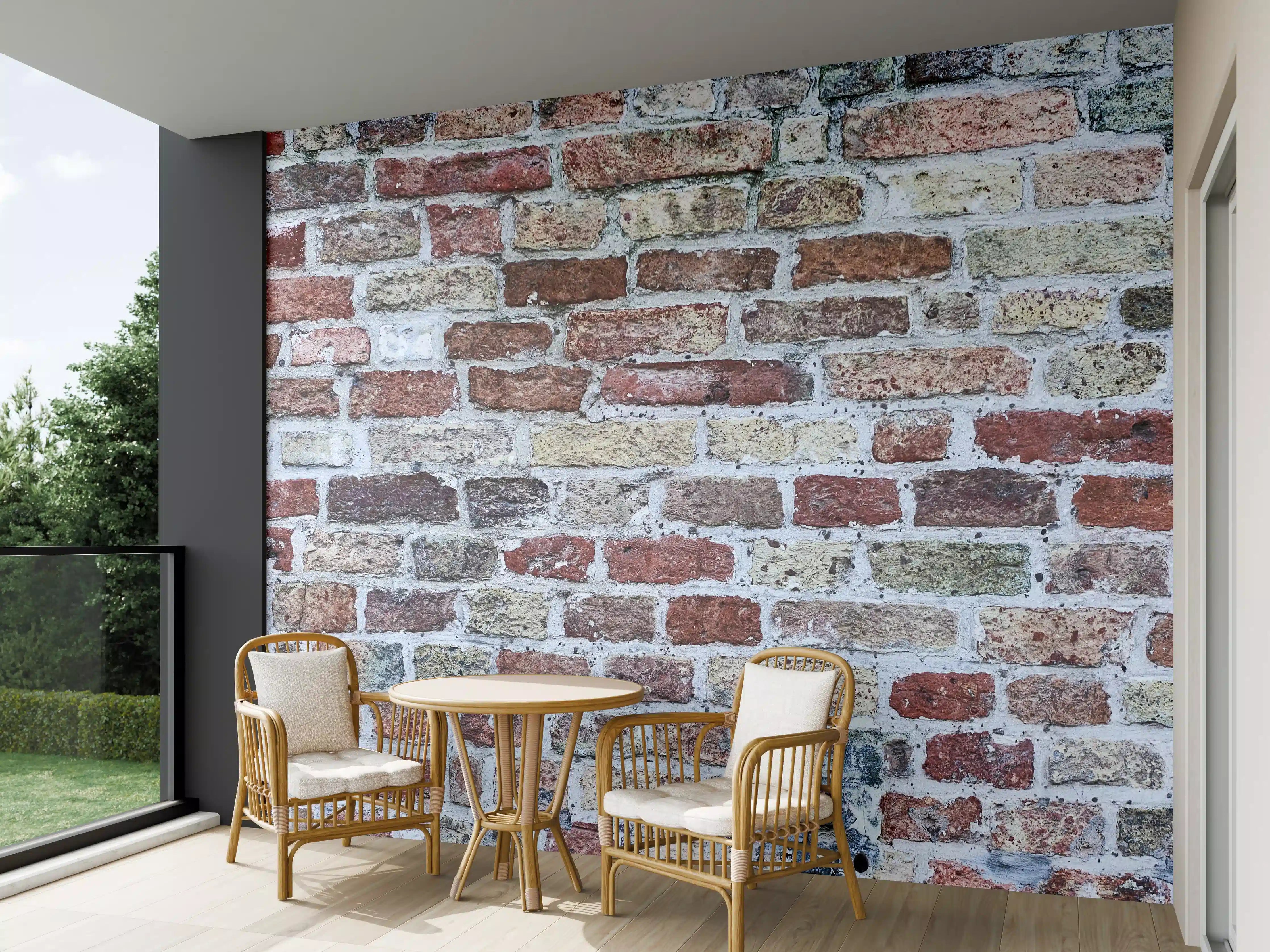 Wandverkleidung außen - Rustikale Ziegelwand in warmen Tönen