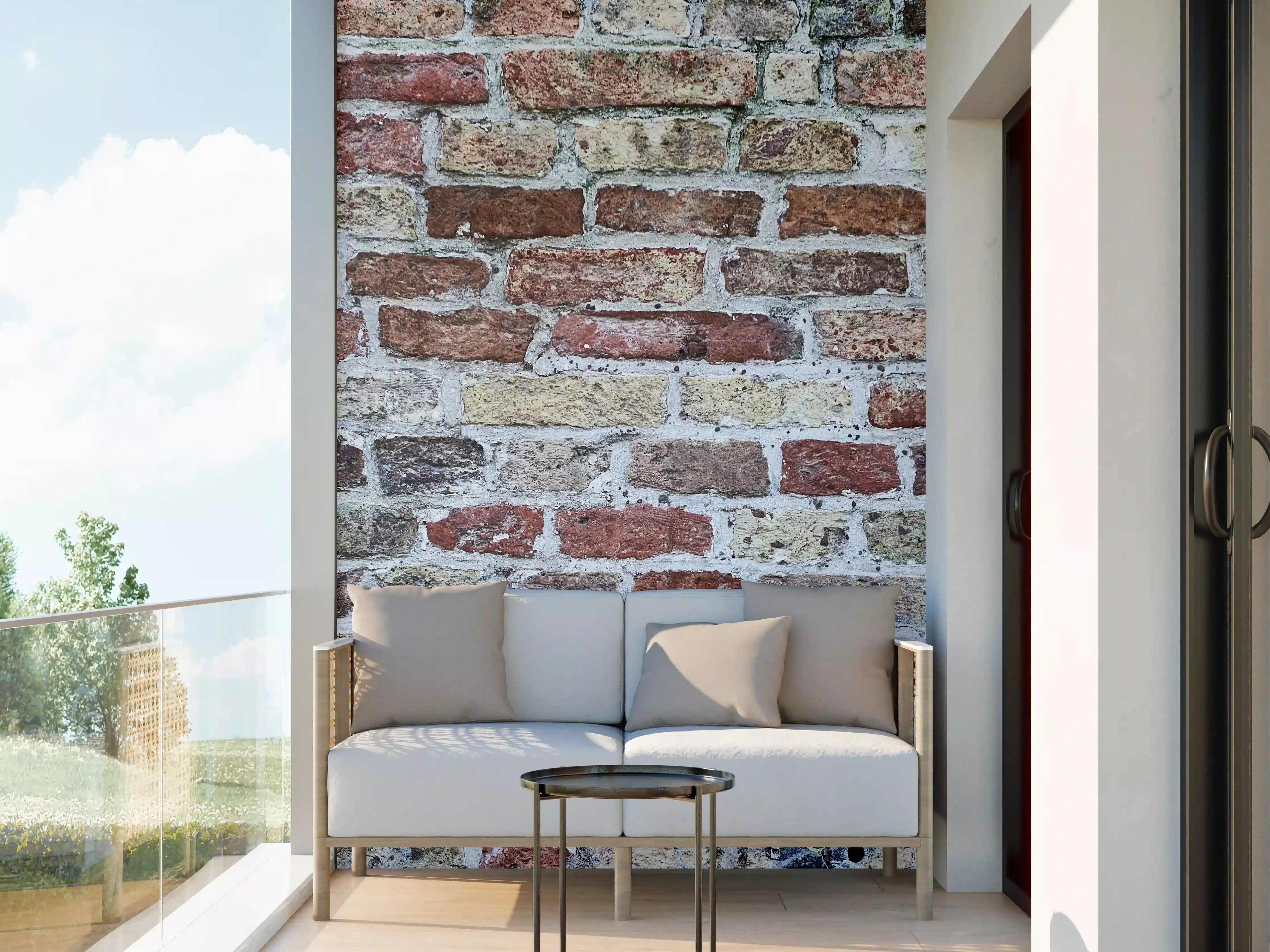 Wandverkleidung außen - Rustikale Ziegelwand in warmen Tönen