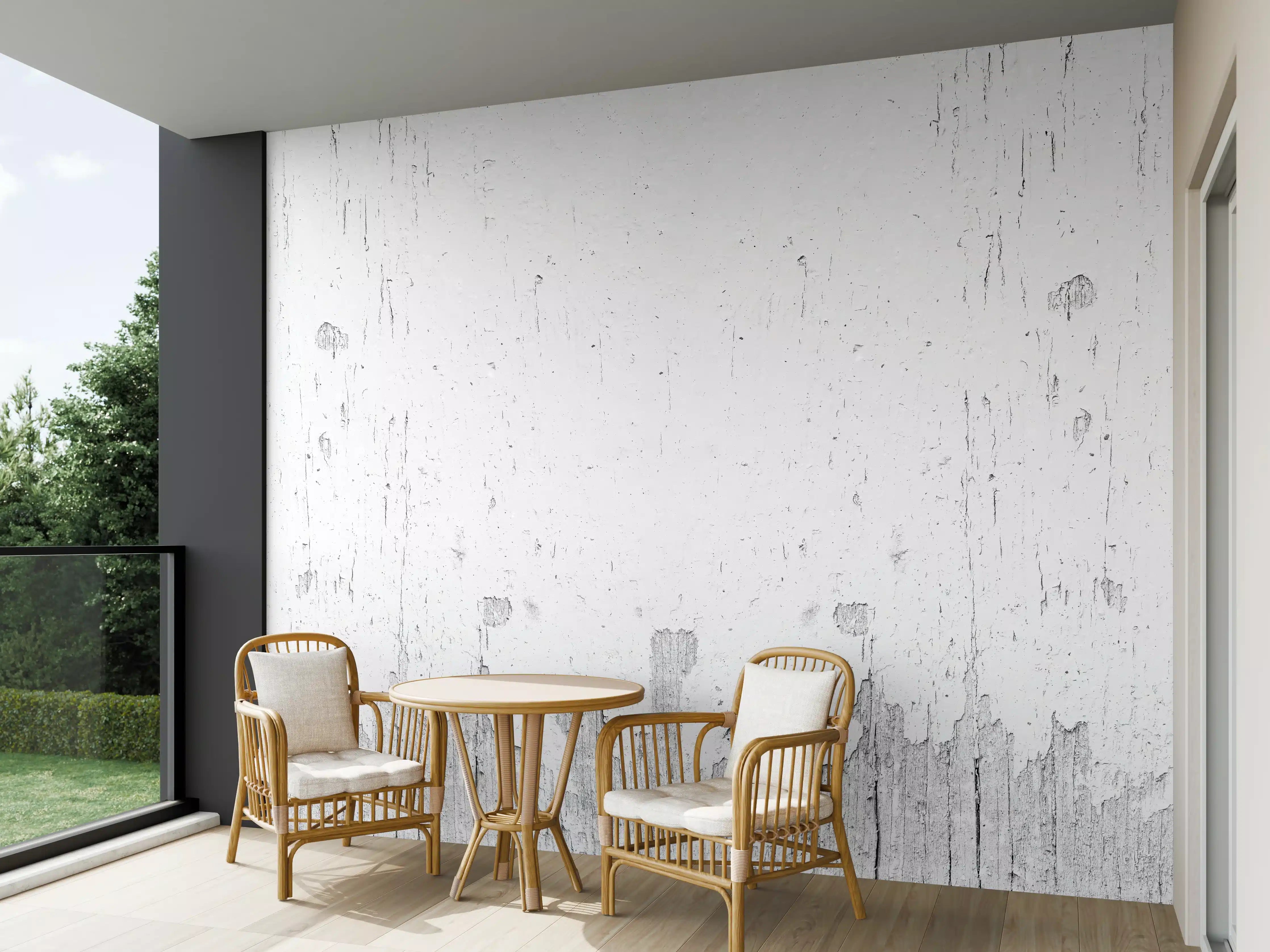 Wandverkleidung außen - Rustikales weiß lackiertes Holz