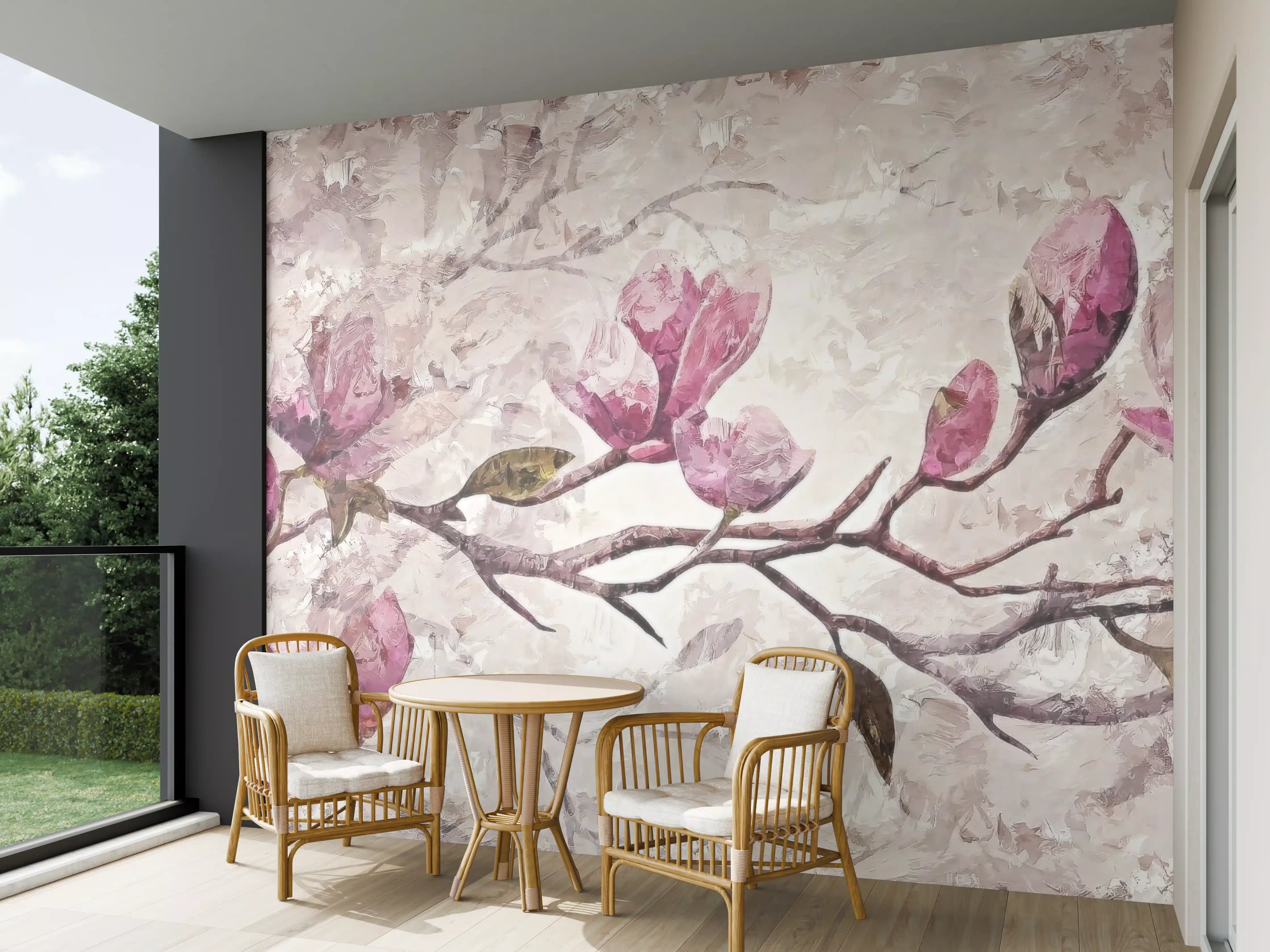 Wandverkleidung außen - Sakura Baum - Gemälde