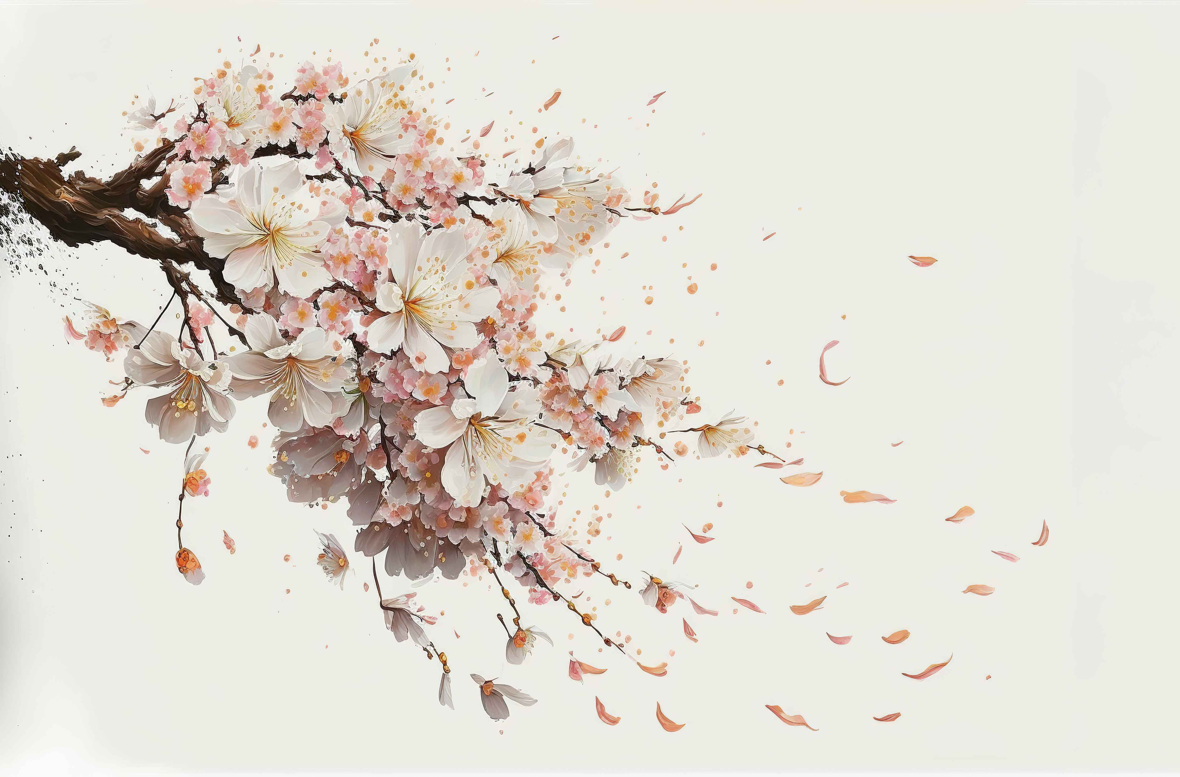 Wandverkleidung außen-Sakura-Kirschblüten-Zweig