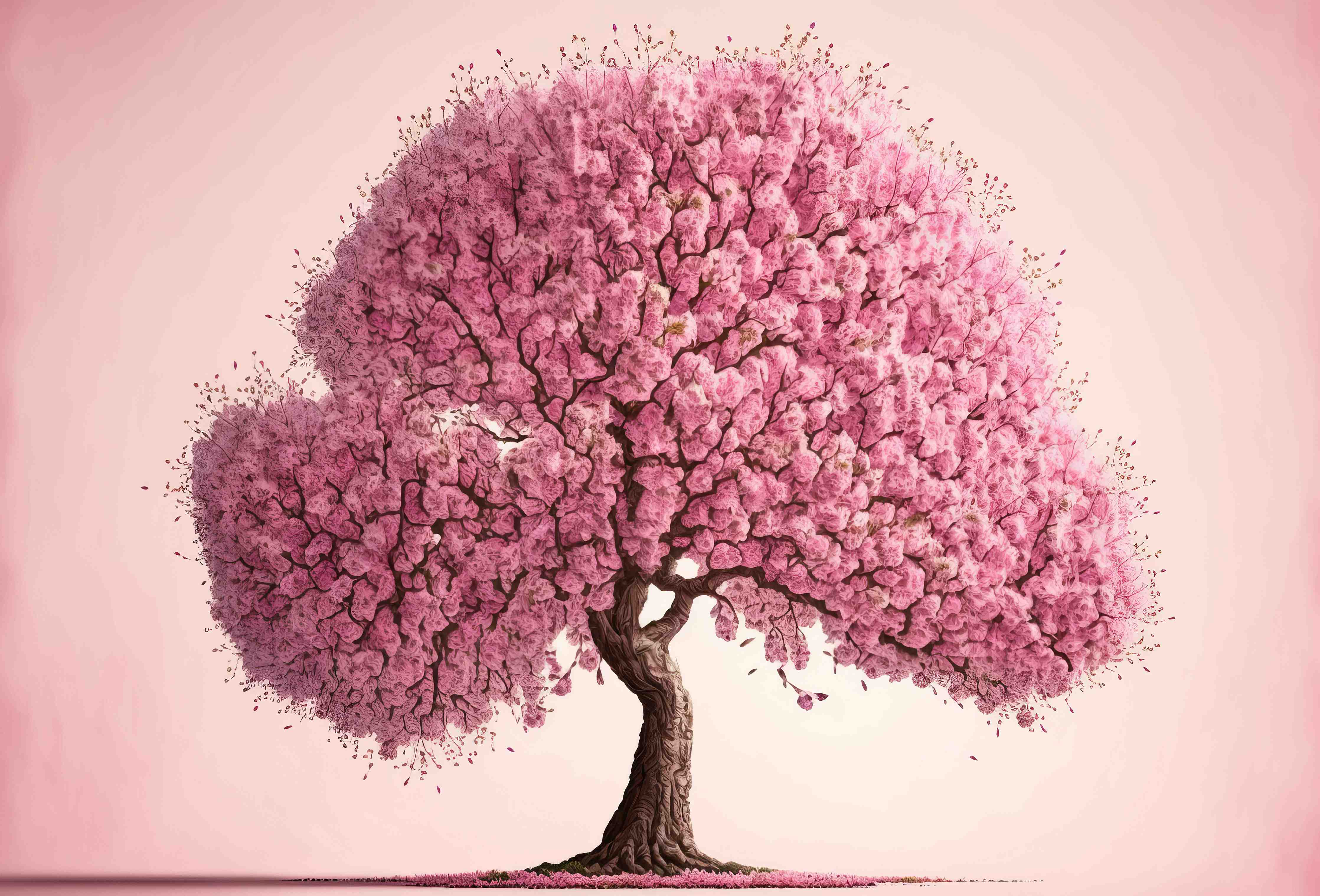 Wandverkleidung außen-Sakura baum - KI generiert