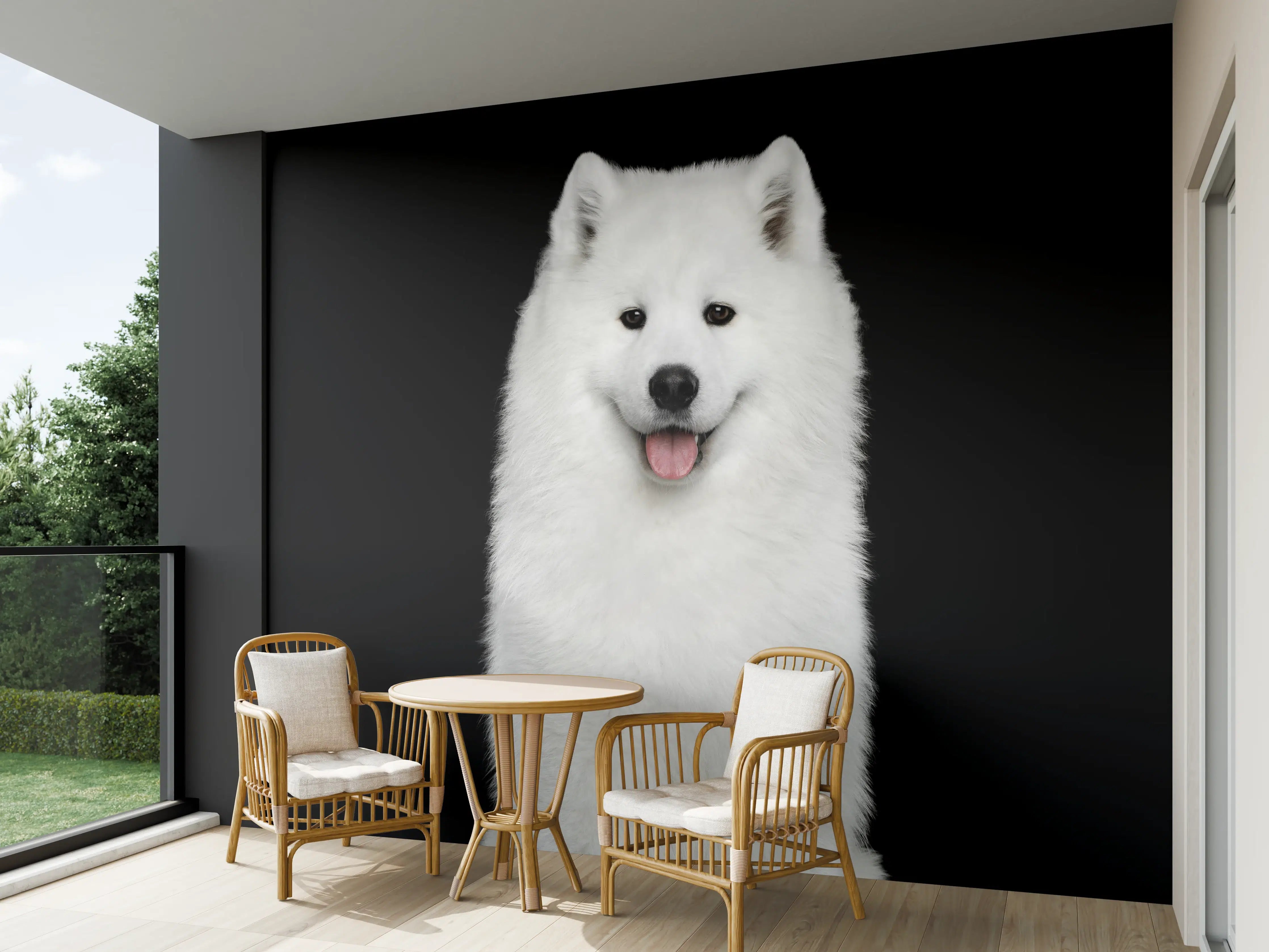 Wandverkleidung außen - Samojeden Hund