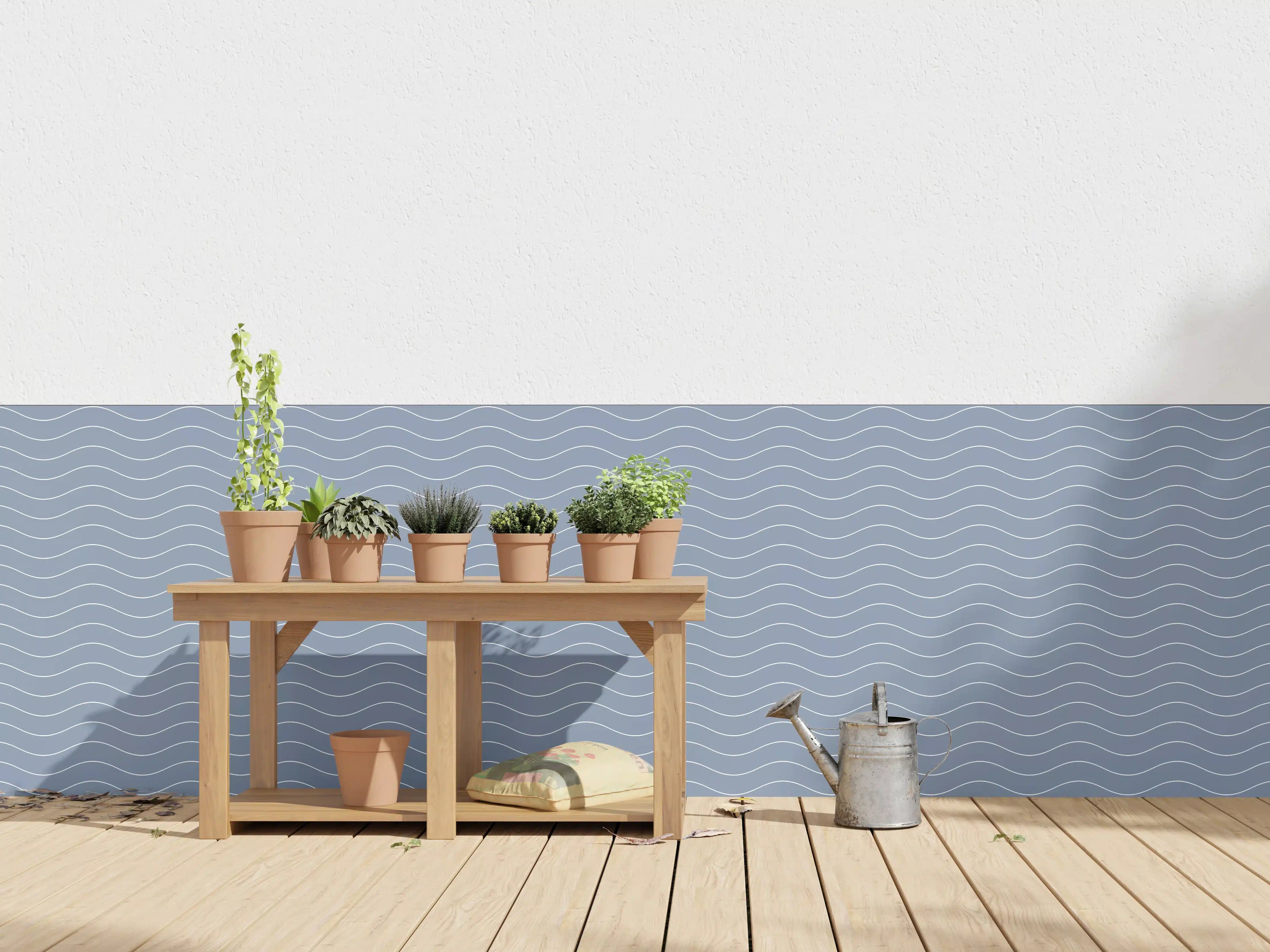 Wandverkleidung außen - Sanfte Blautöne-Wellness-Motiv