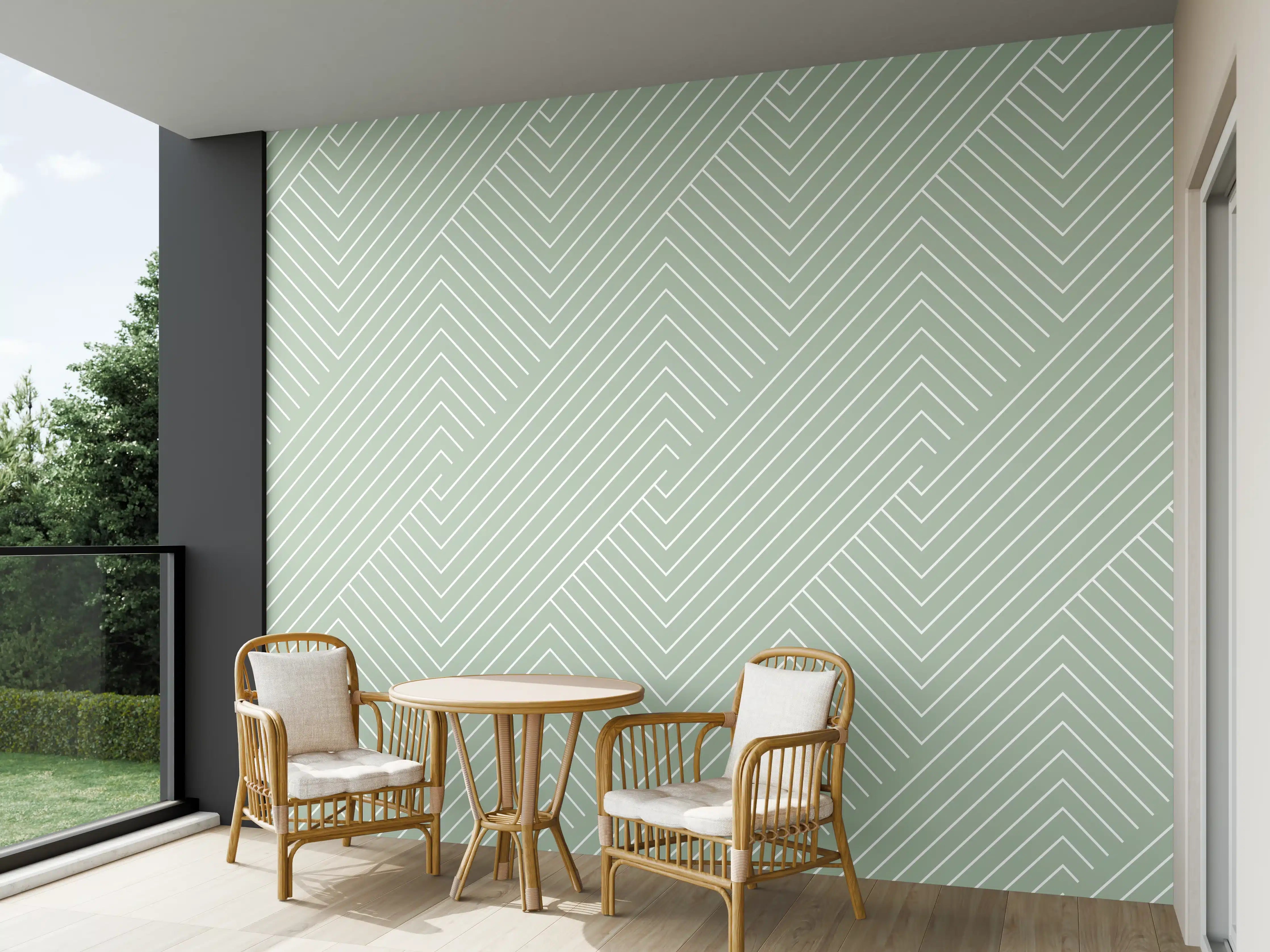 Wandverkleidung außen - Sanfte Grün-Grau-Muster