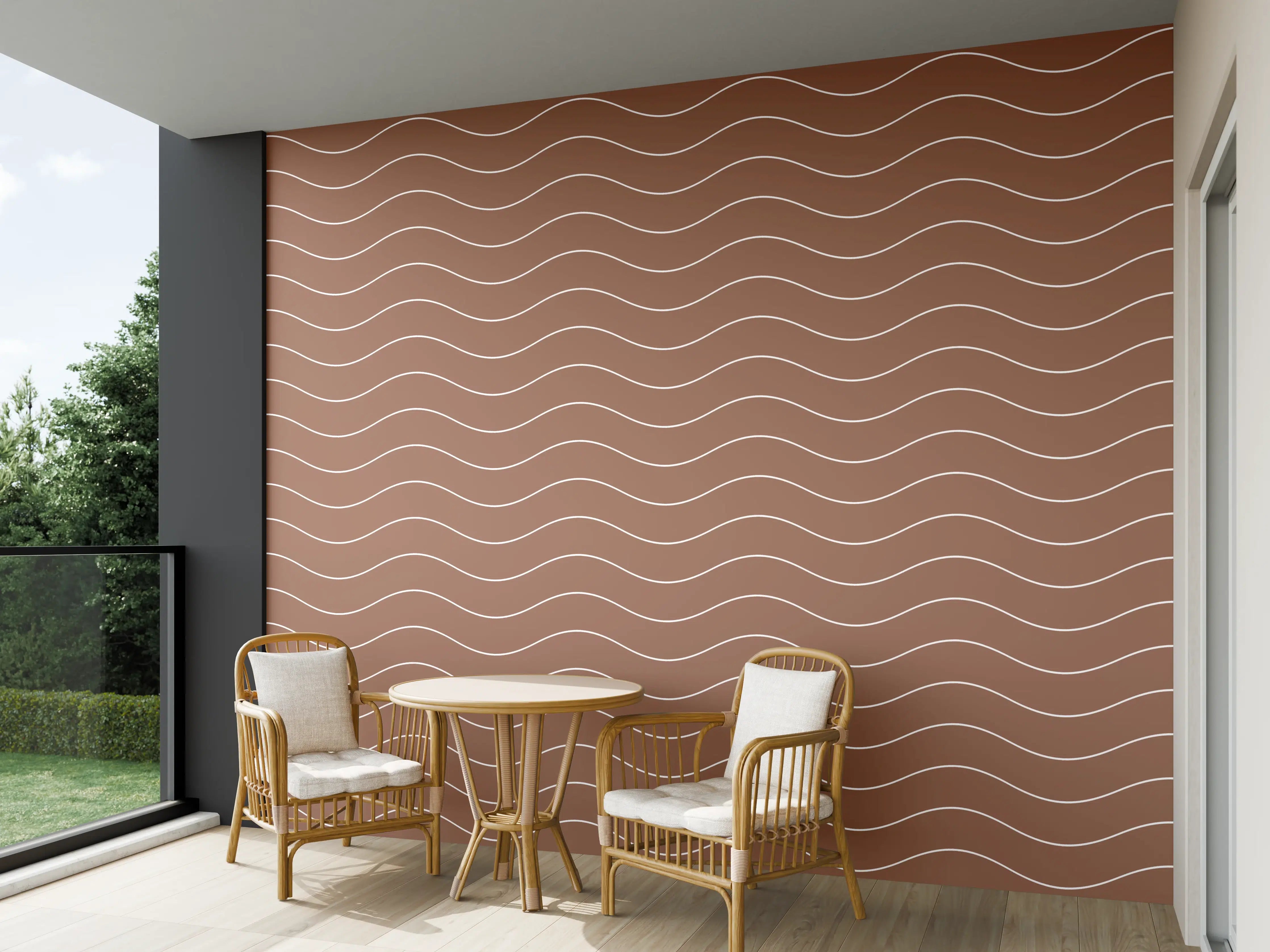 Wandverkleidung außen - Sanfte Wellen in Braun