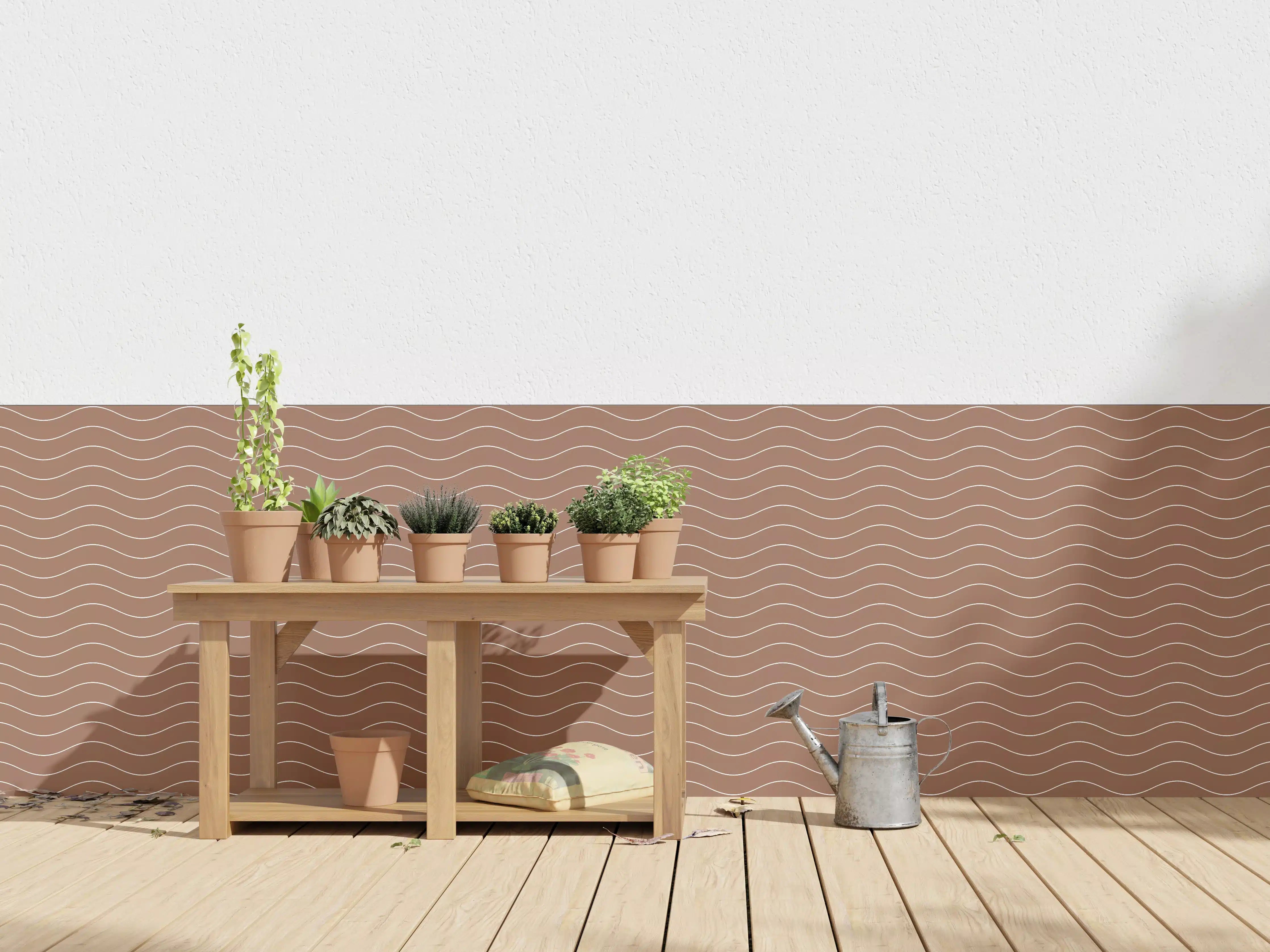 Wandverkleidung außen - Sanfte Wellen in Braun