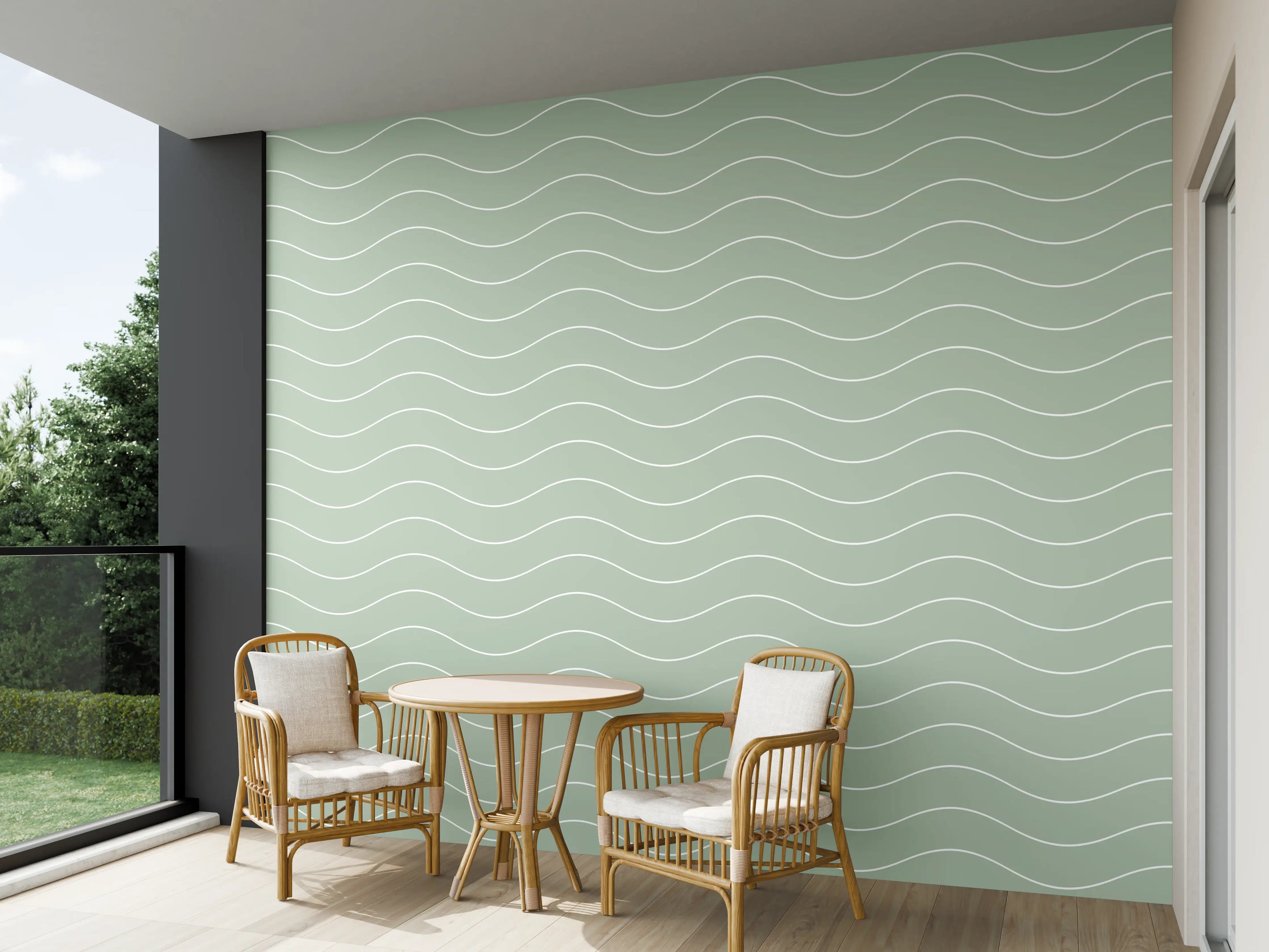 Wandverkleidung außen - Sanfte Wellen in zartem Grün
