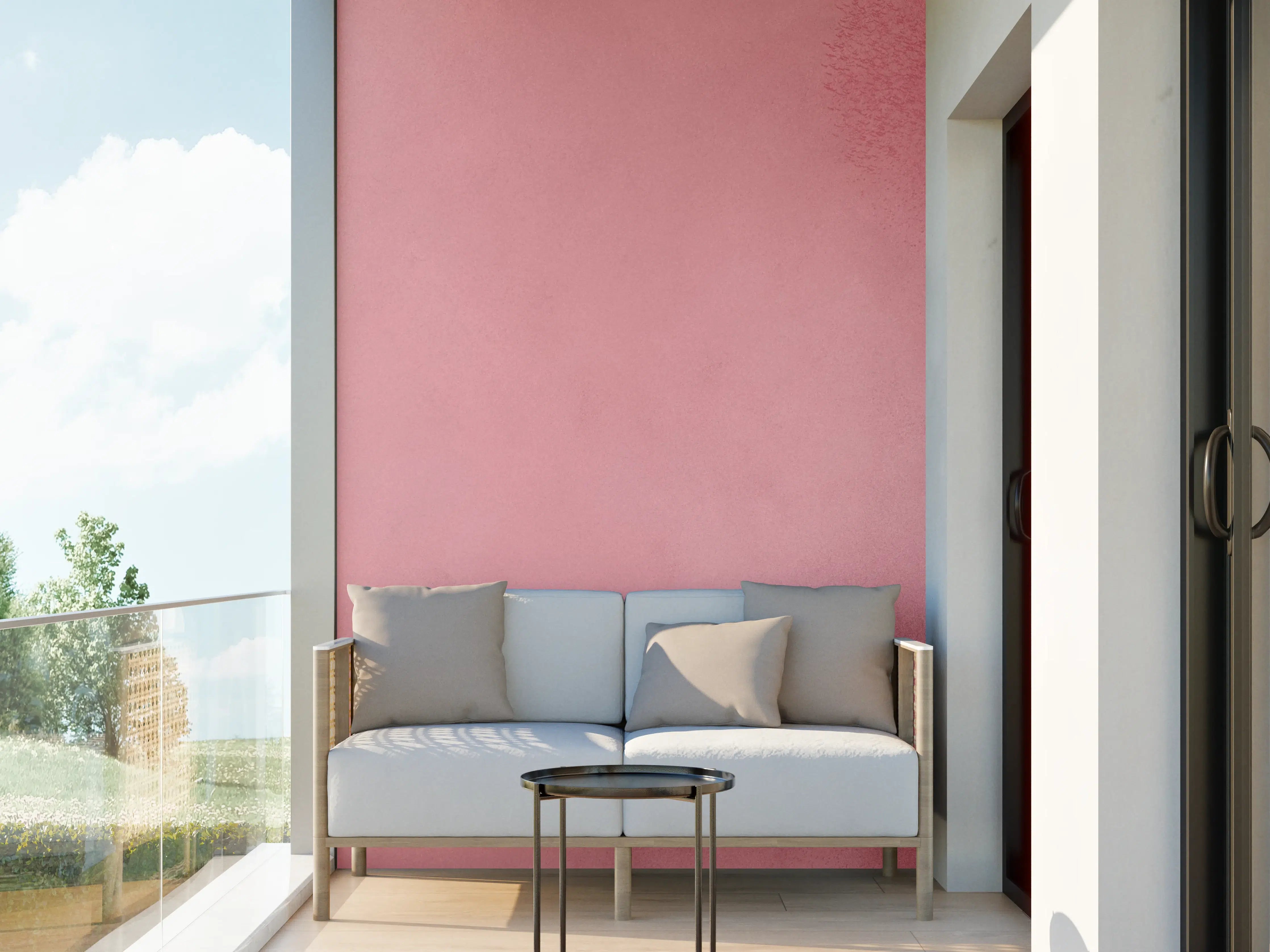 Wandverkleidung außen - Sanfte rosa Wasserfarbentextur