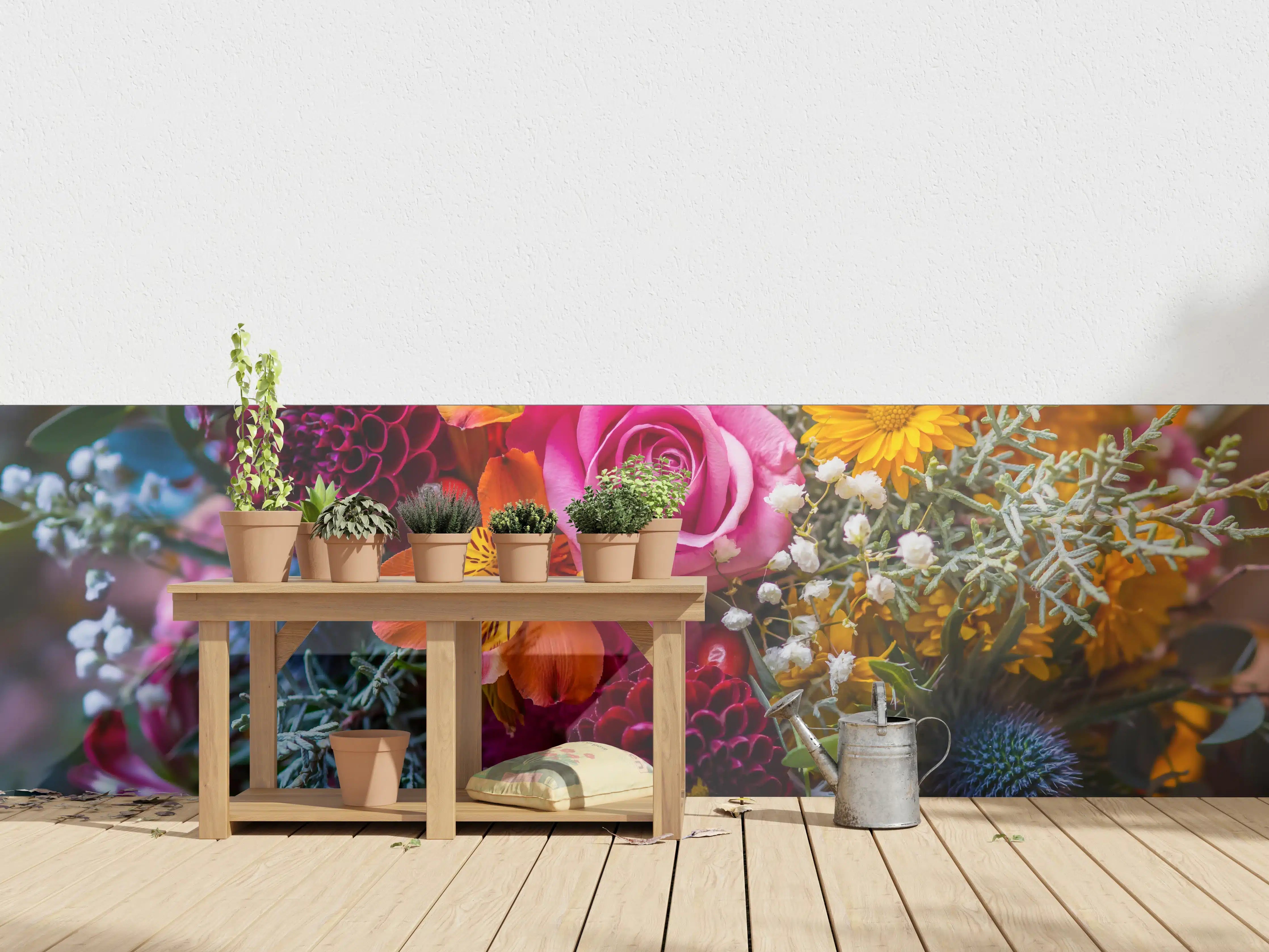 Wandverkleidung außen - Satter bunter Blumenstrauß