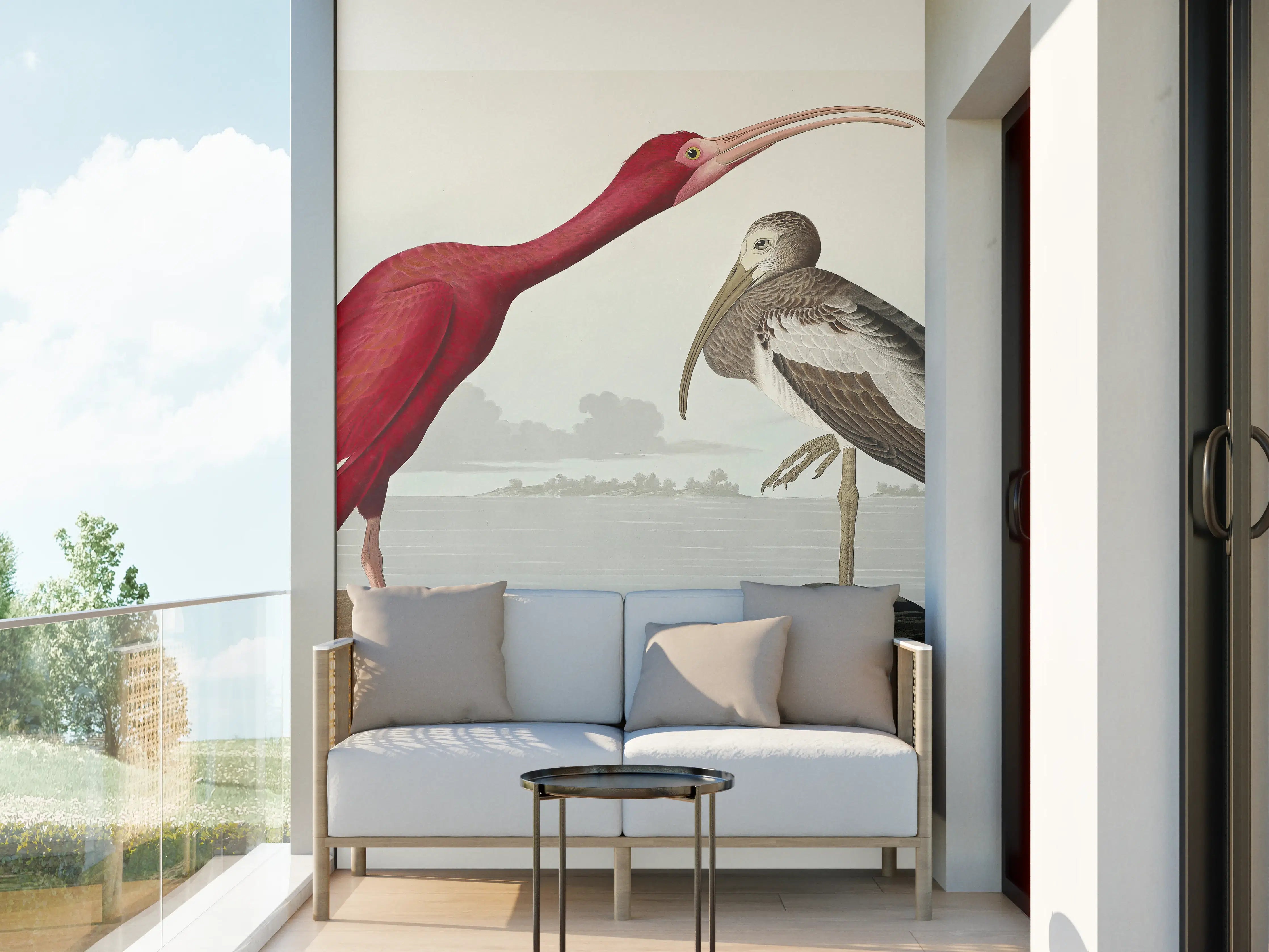 Wandverkleidung außen - Scharlachsichler Portrait - John James Audubon