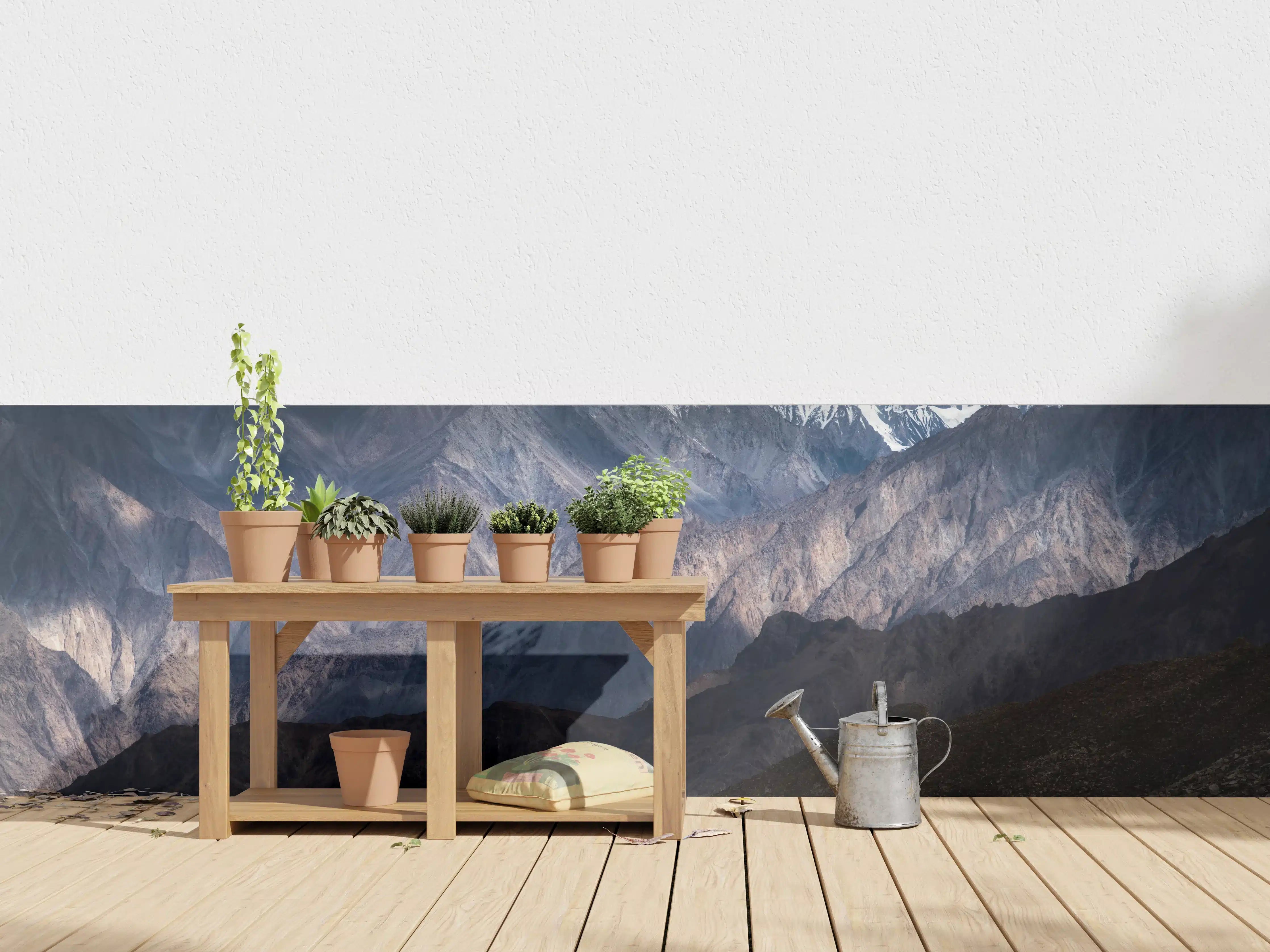 Wandverkleidung außen - Schneebedeckte Bergspitzen Panorama