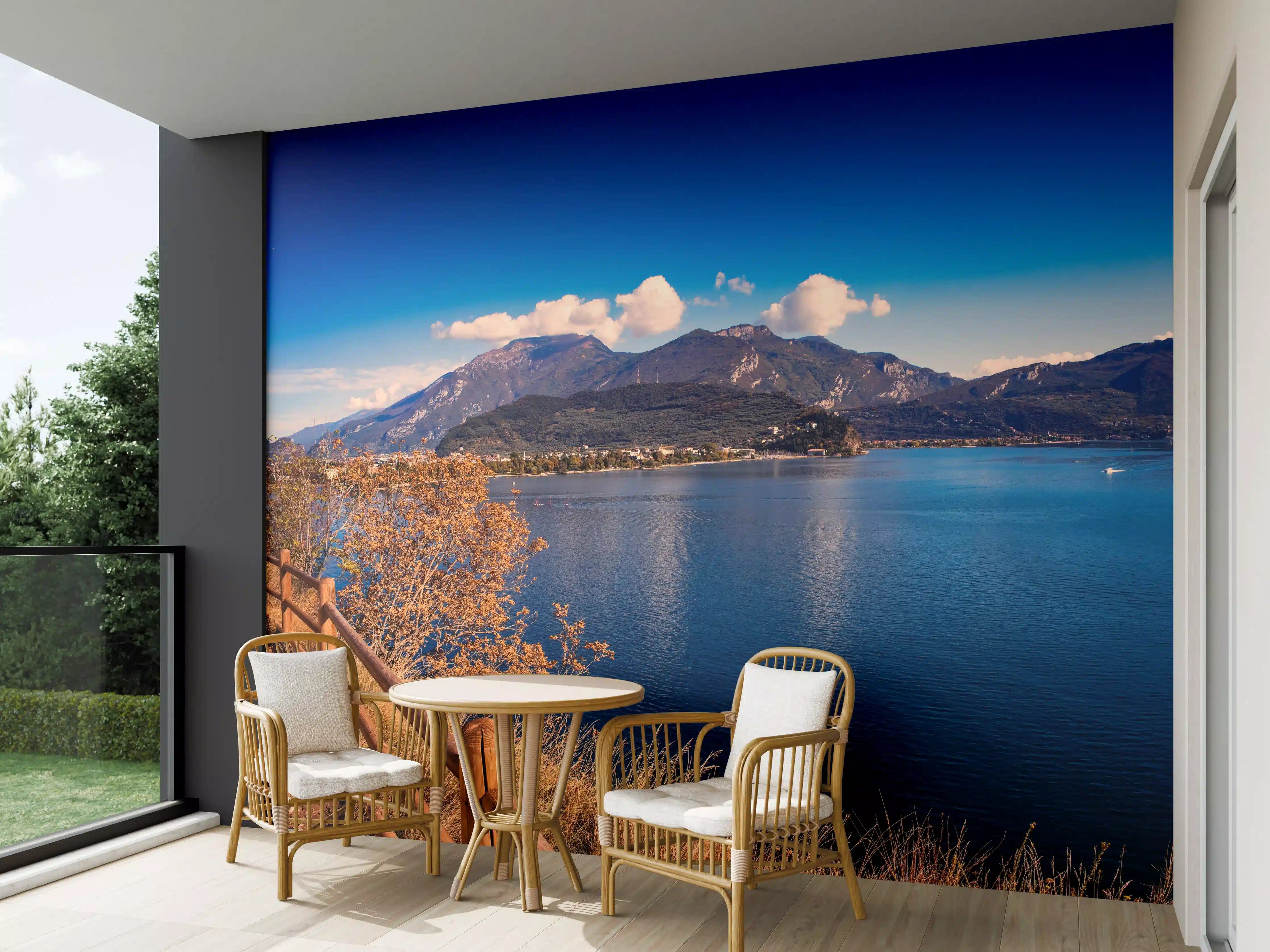 Wandverkleidung außen - Schöne Landschaft mit Blick auf den Gardasee