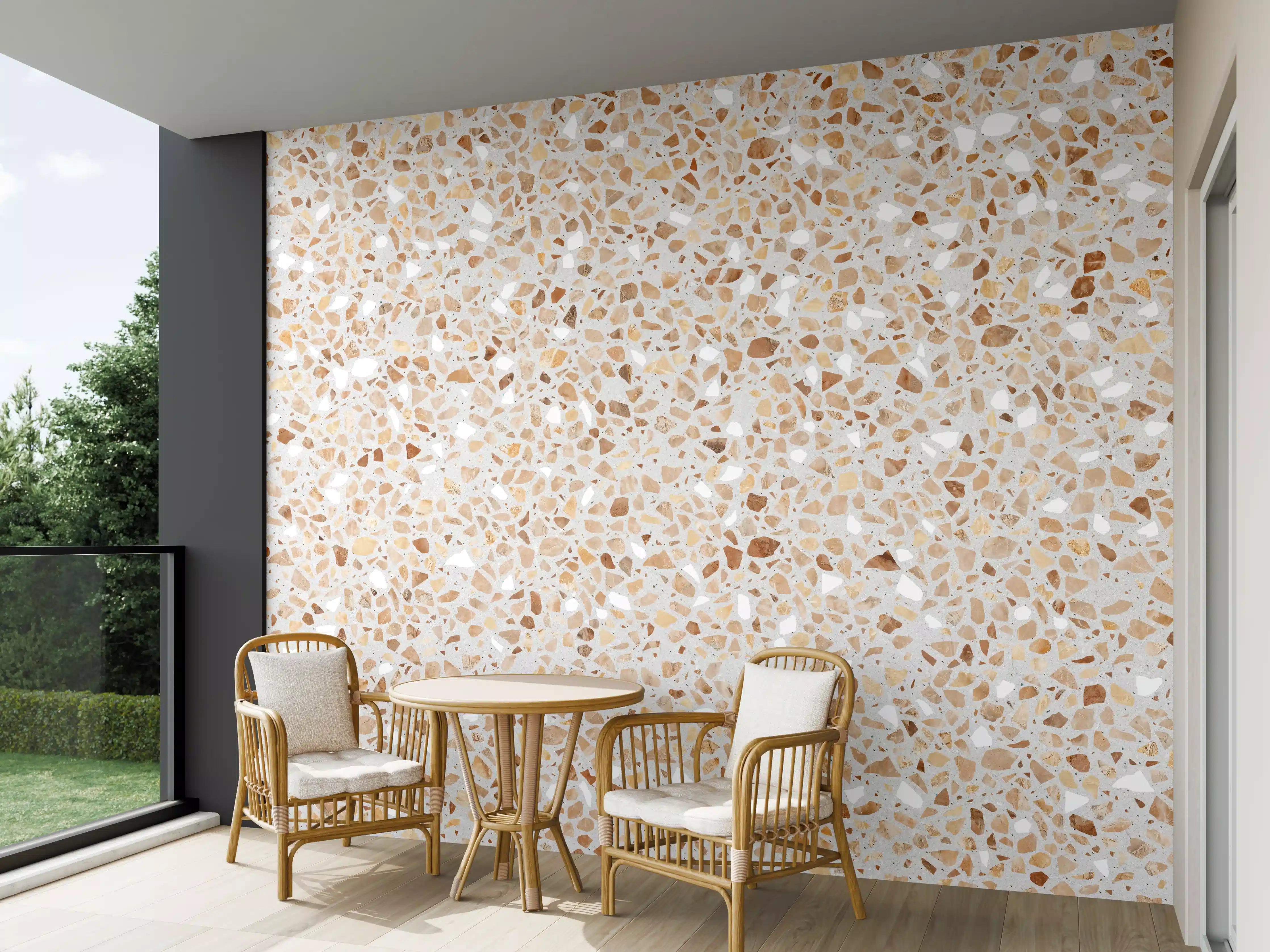 Wandverkleidung außen - Schöne beige Terrazzo Stein Textur