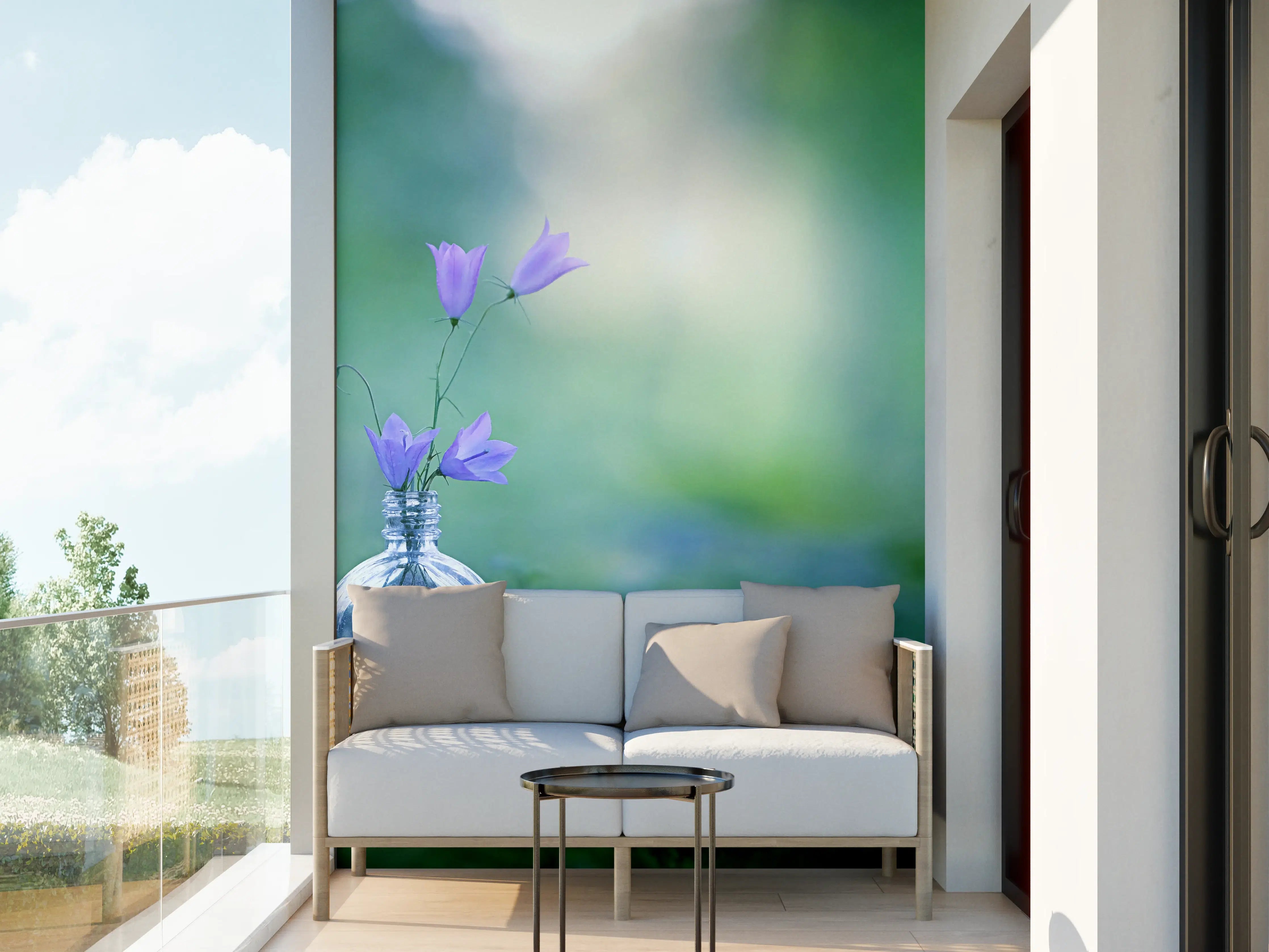 Wandverkleidung außen - Schöne campanula Blumen