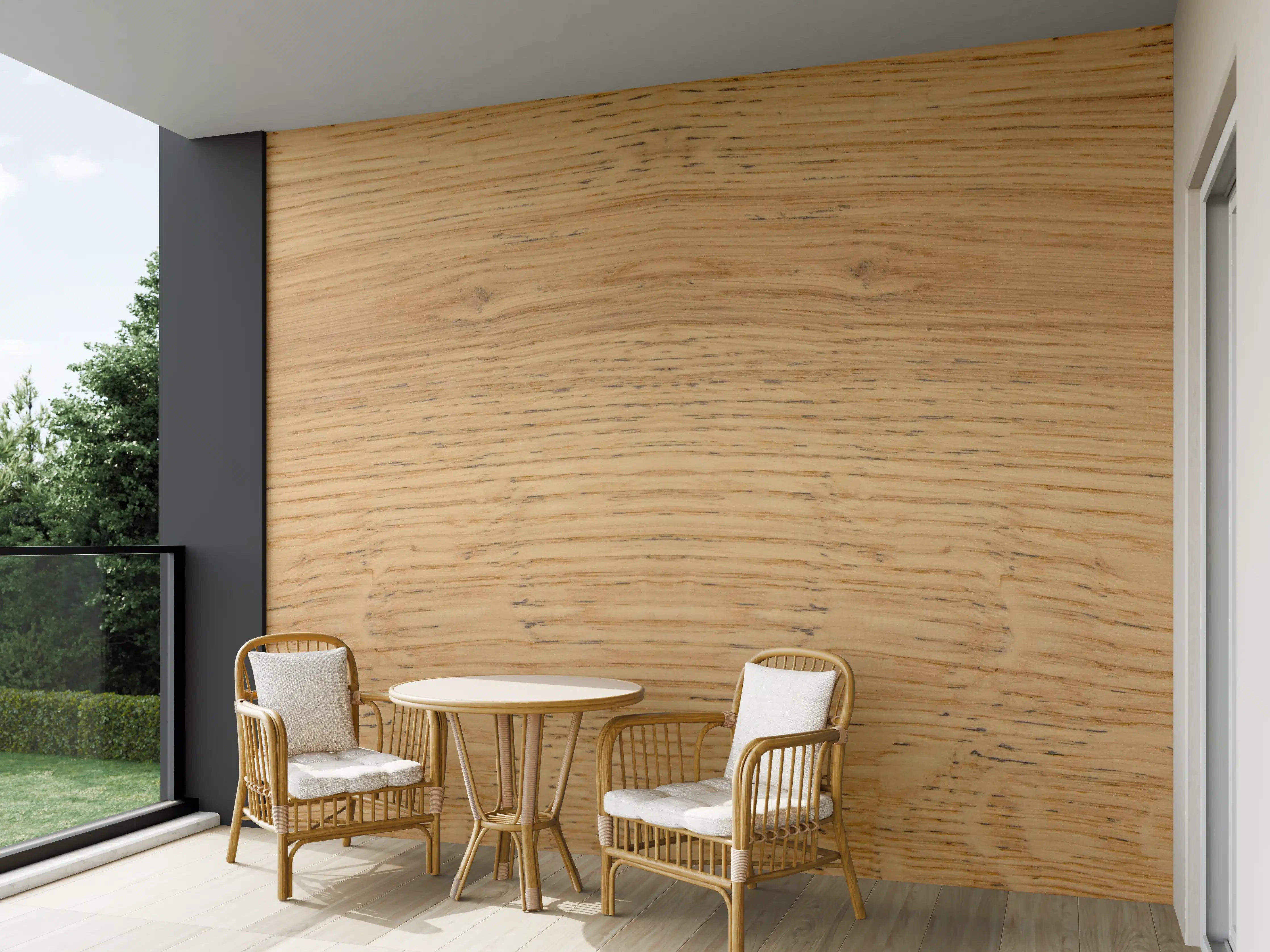 Wandverkleidung außen - Schöne helle Holzplatte