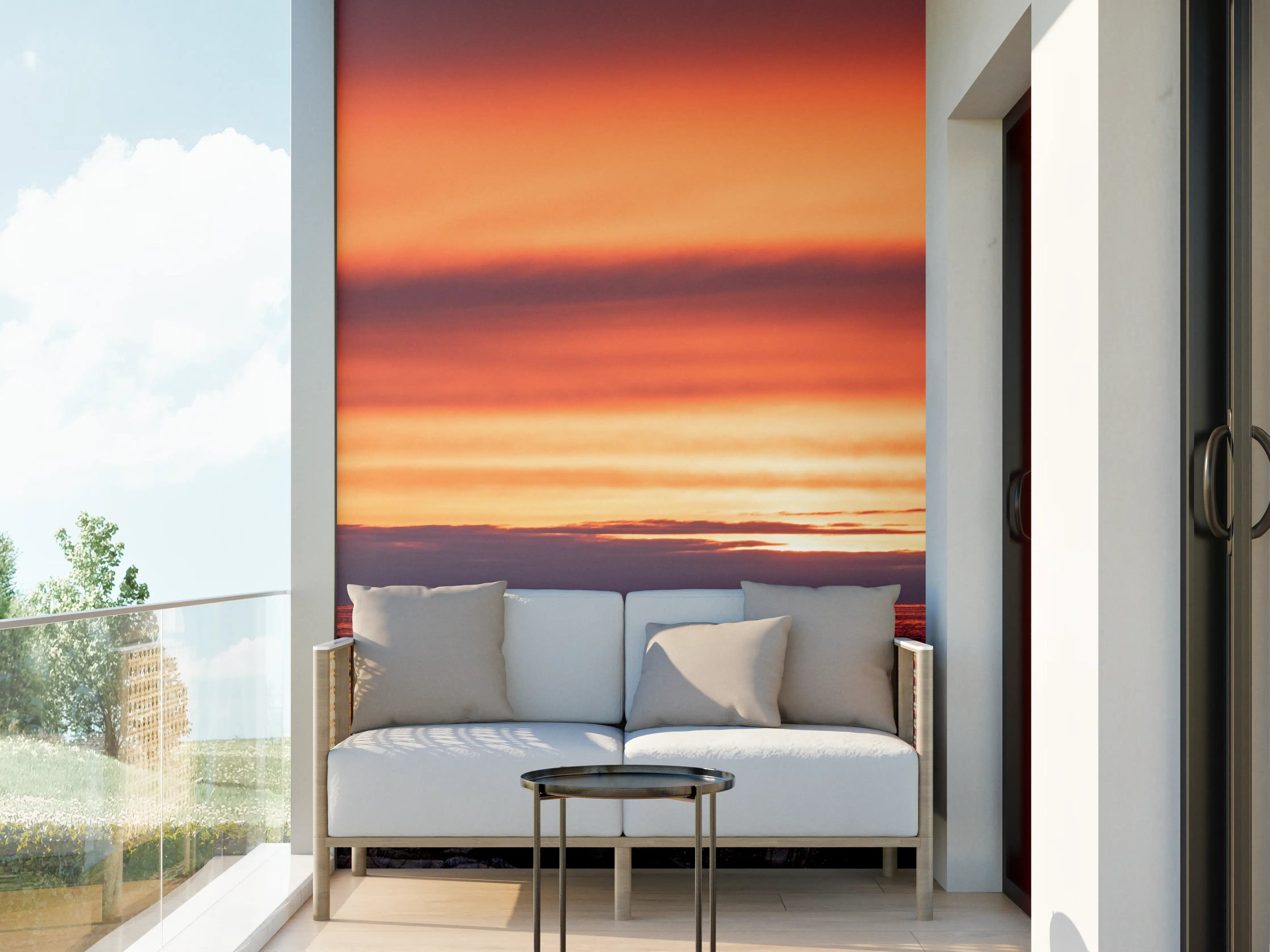 Wandverkleidung außen - Schöner Sonnenuntergang am Meer