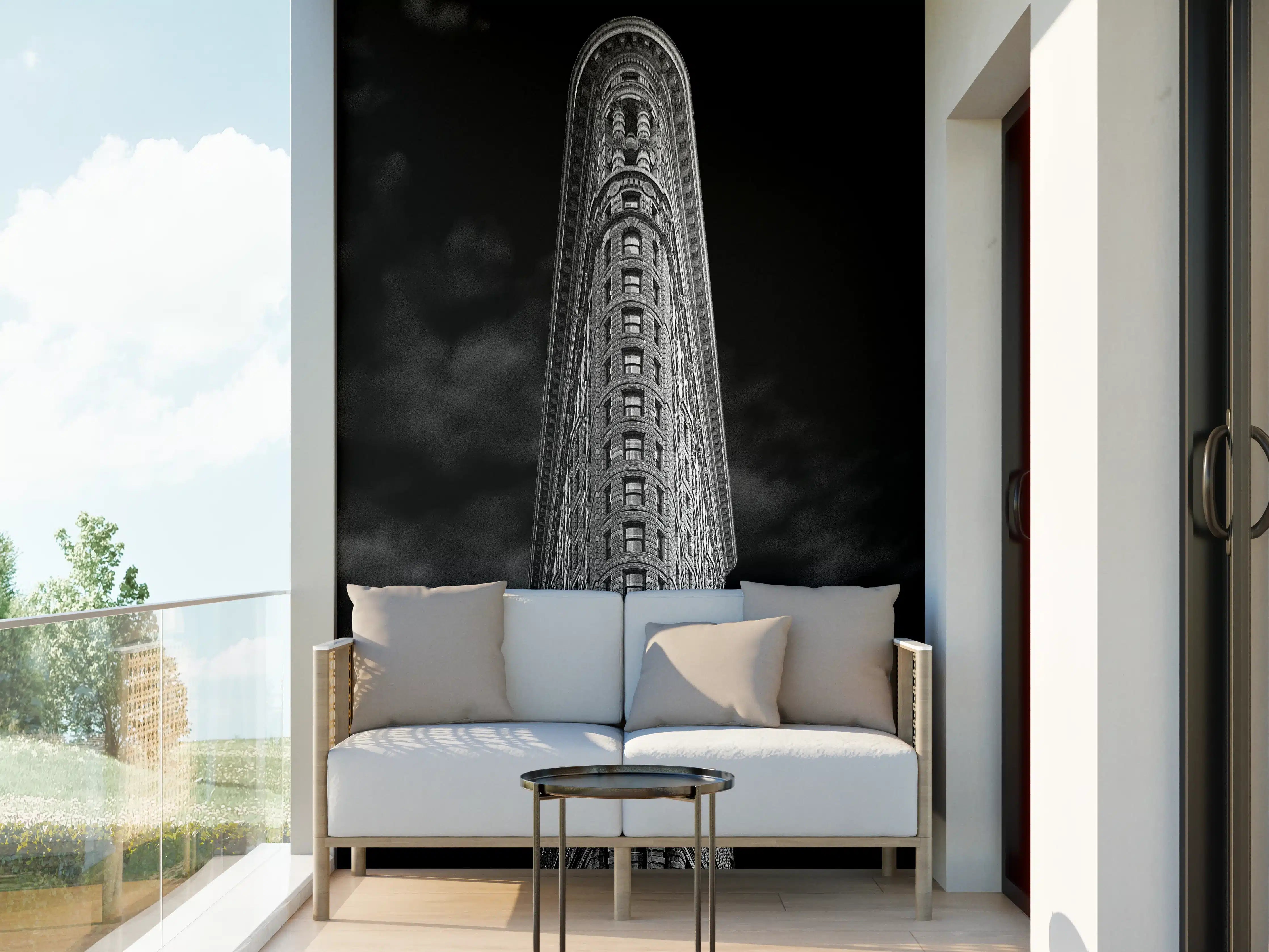 Wandverkleidung außen - Schwarz-Weiß Flatiron Gebäude