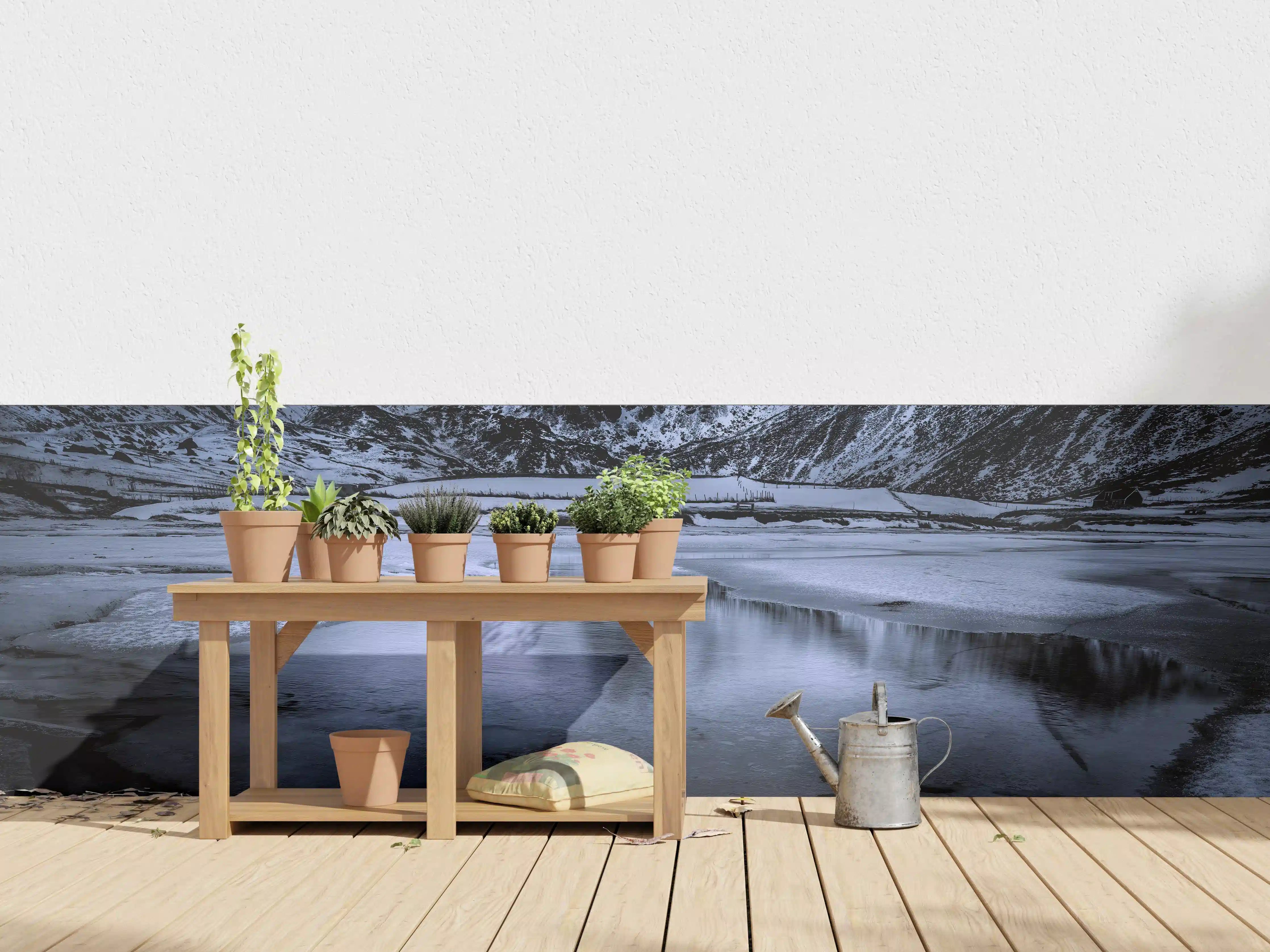 Wandverkleidung außen - Schwarz-Weiß Winterlandschaft